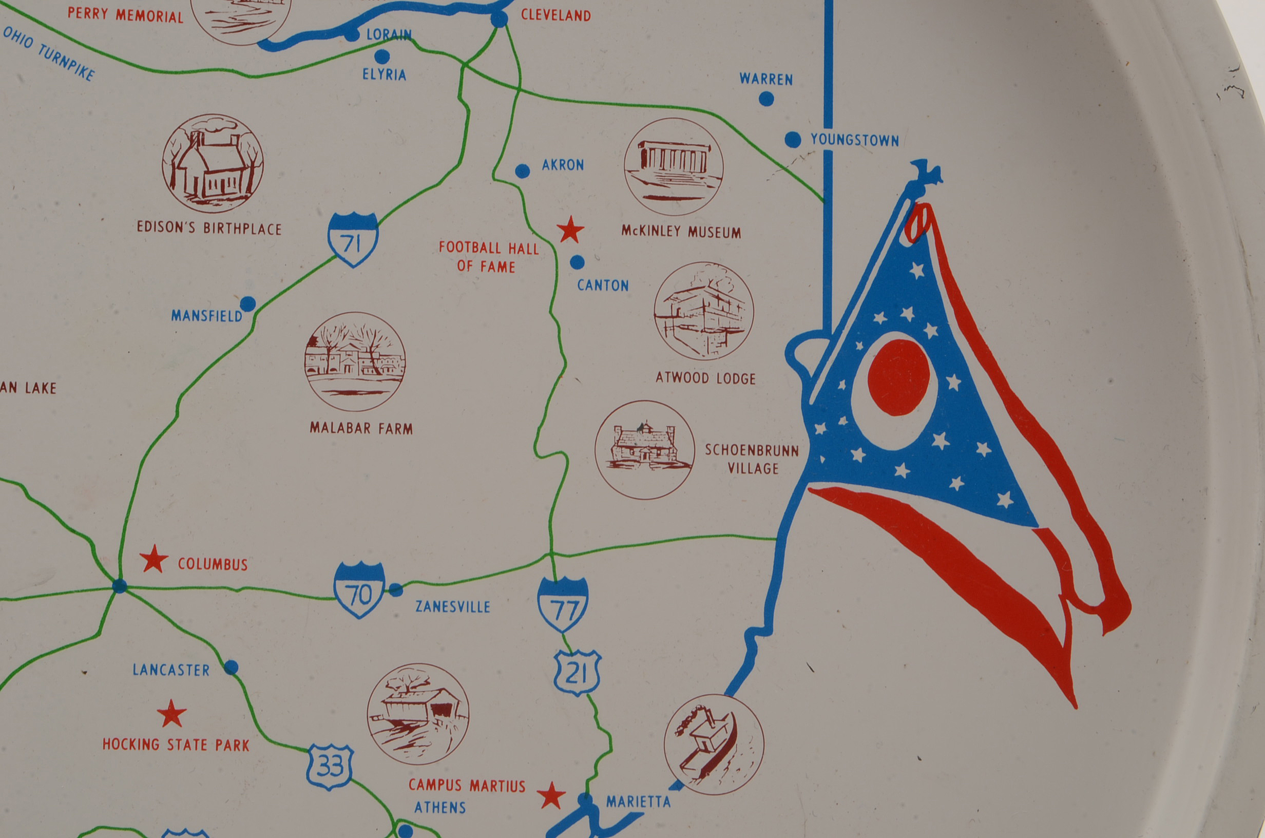 Vintage 1960s "Wonderful World of Ohio" Glasses and Serving Tray