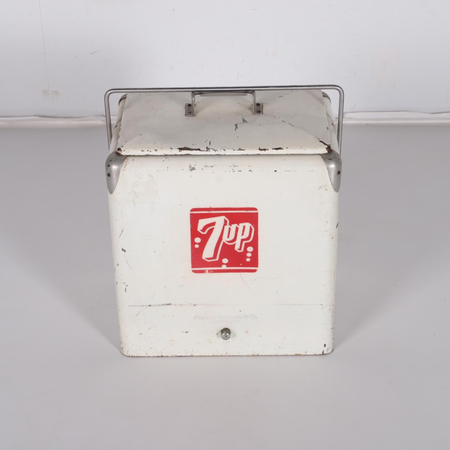 Vintage 7 Up Metal Cooler