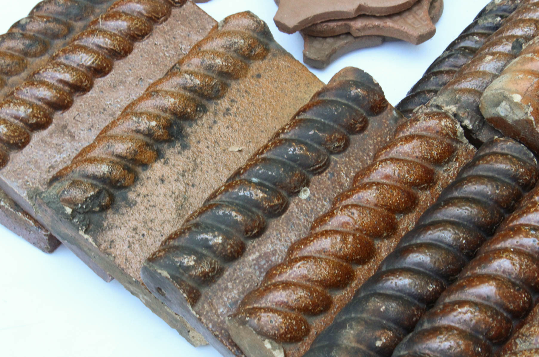 Antique and Vintage Hand-Crafted Terracotta Tiles Including Epro