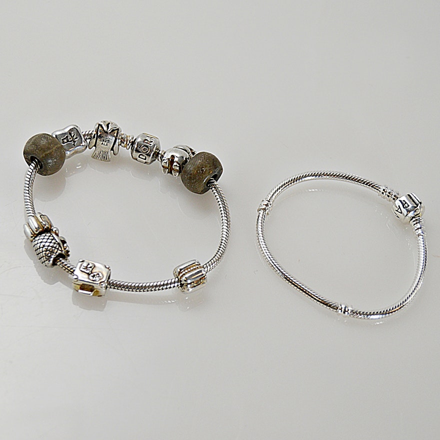 Two Pandora Sterling Silver Bracelets