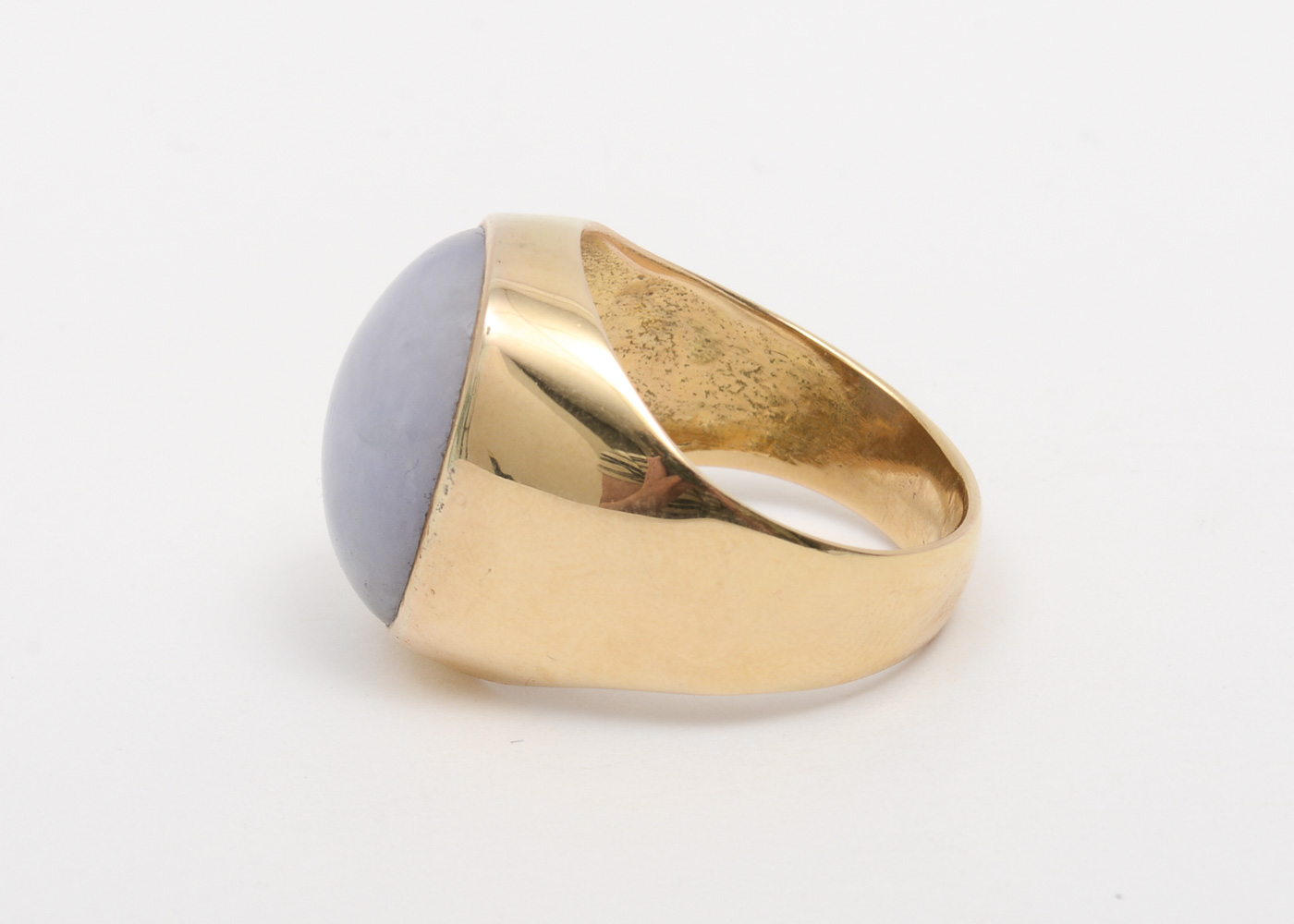 Men's 14K Yellow Gold and Lavender Jadeite Jade Ring