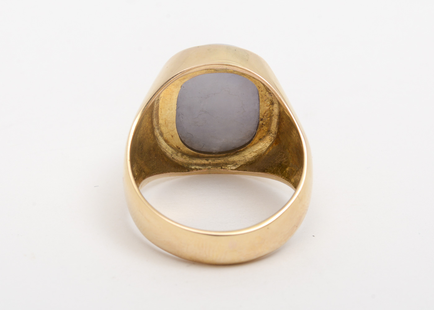 Men's 14K Yellow Gold and Lavender Jadeite Jade Ring