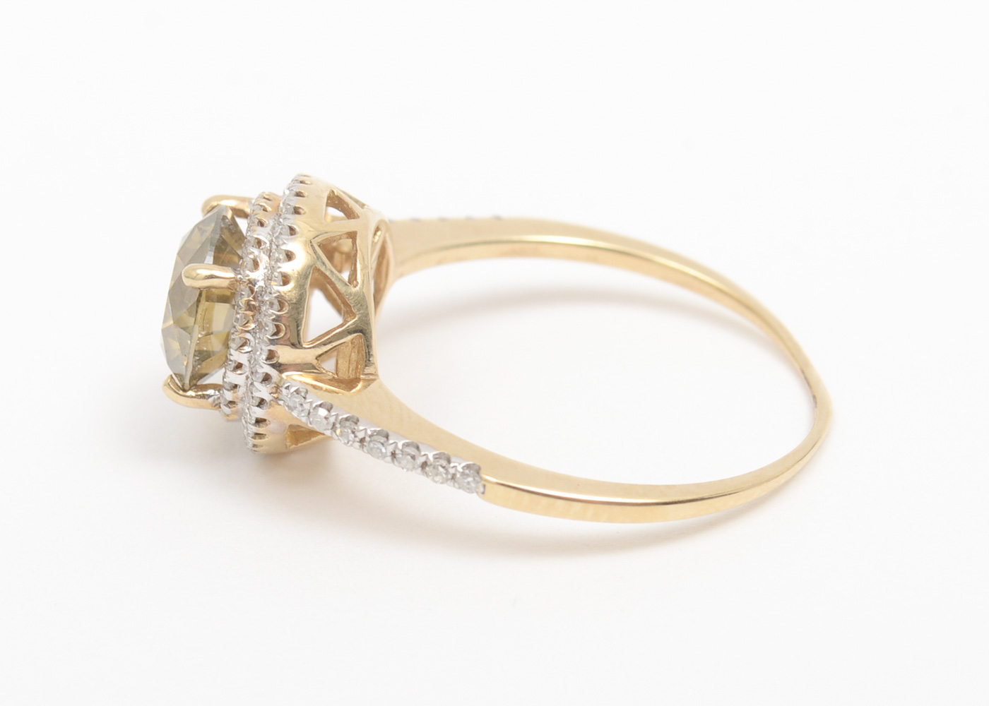 14K Yellow Gold and 2.65 CTW Diamond Halo Ring