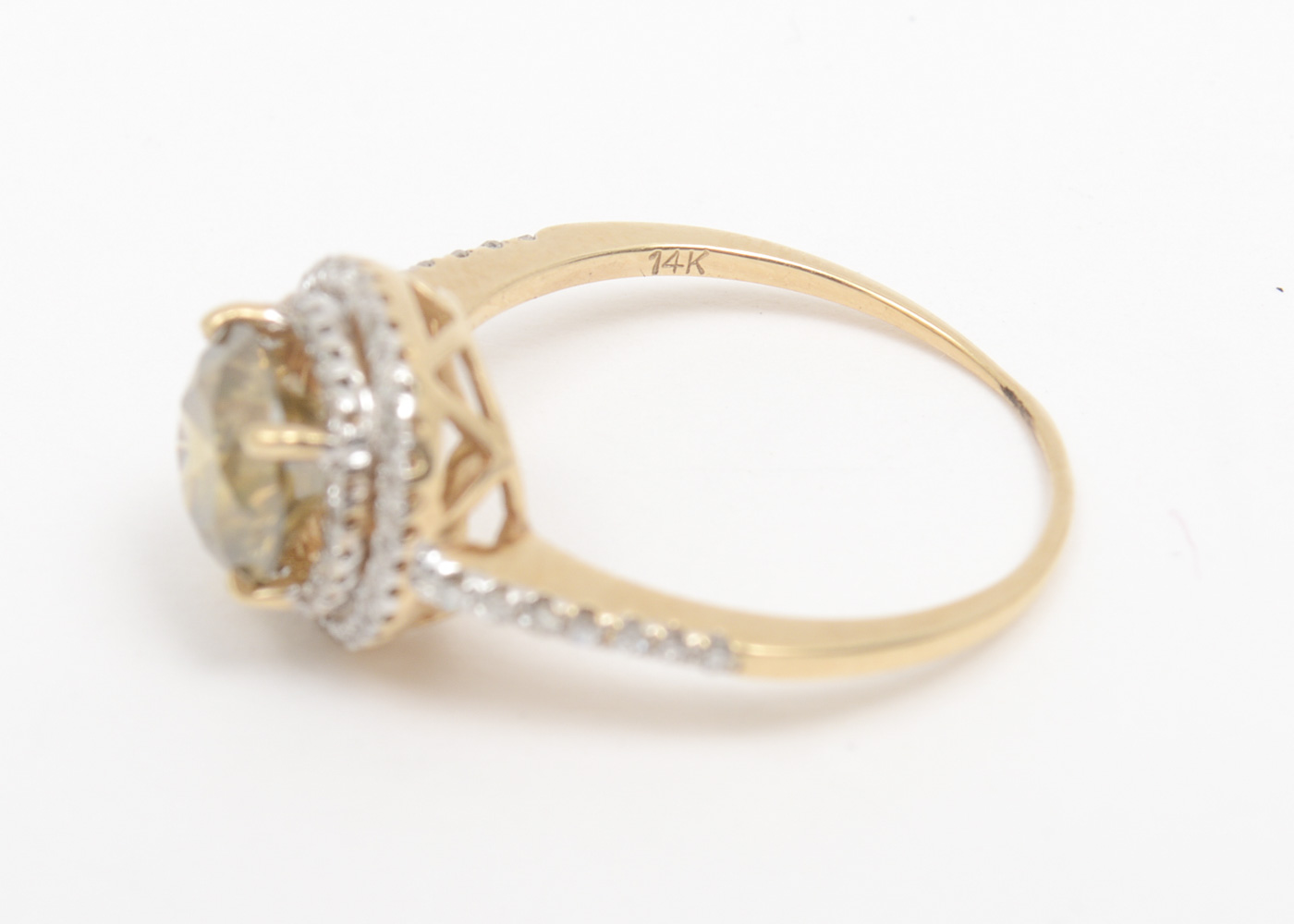 14K Yellow Gold and 2.65 CTW Diamond Halo Ring