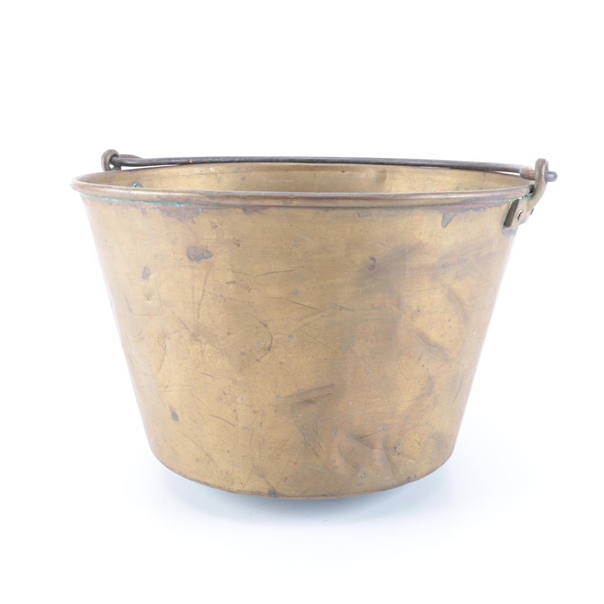 Ansonia Brass Bucket With Handle