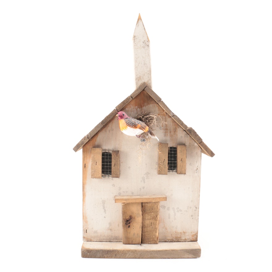 Folk Art Decorative Wooden Birdhouse