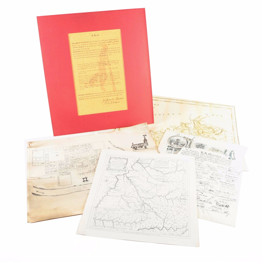Reproduction Lithographs depicting Kentucky Cartography