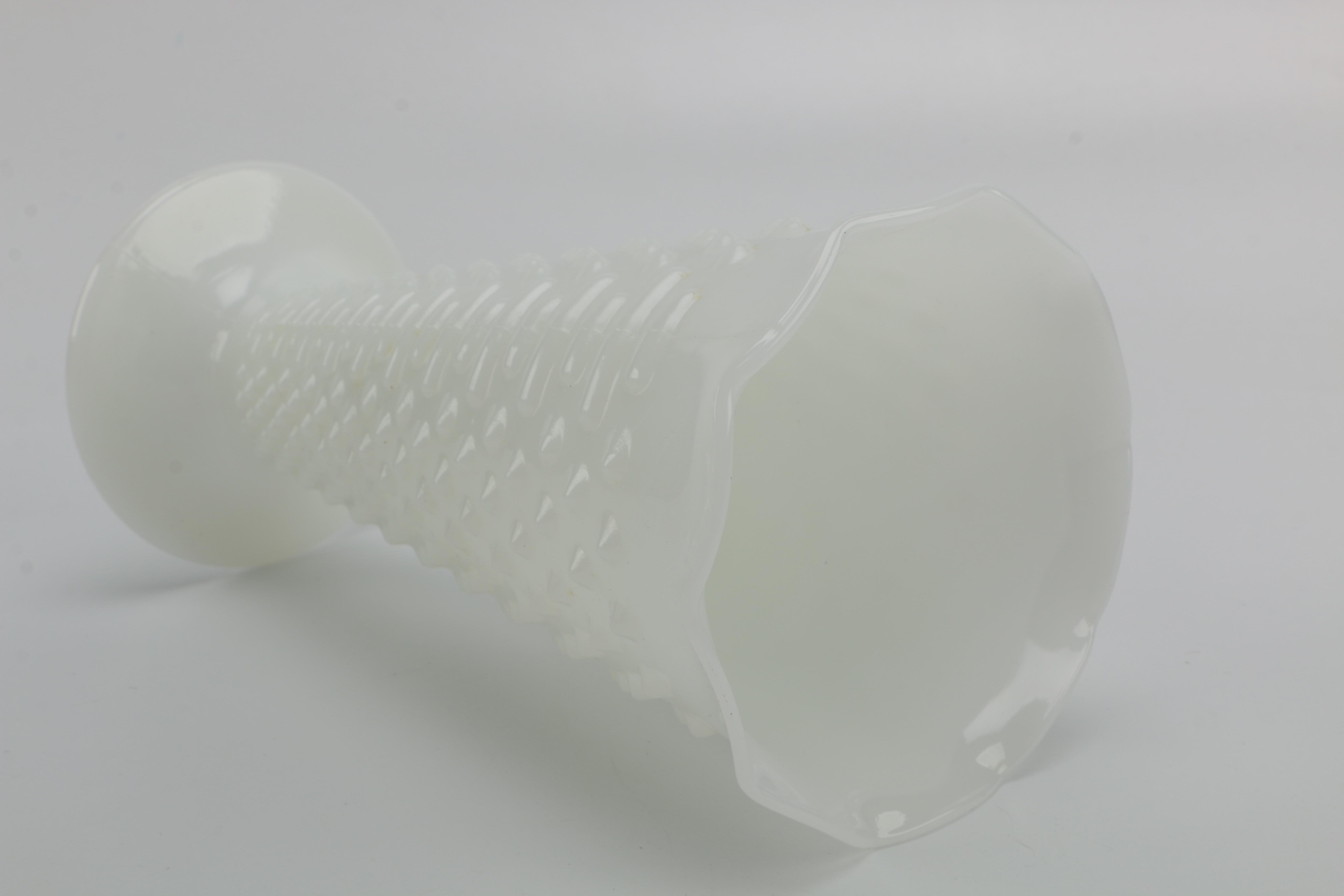 White Milk Glass Vases and Small Basket