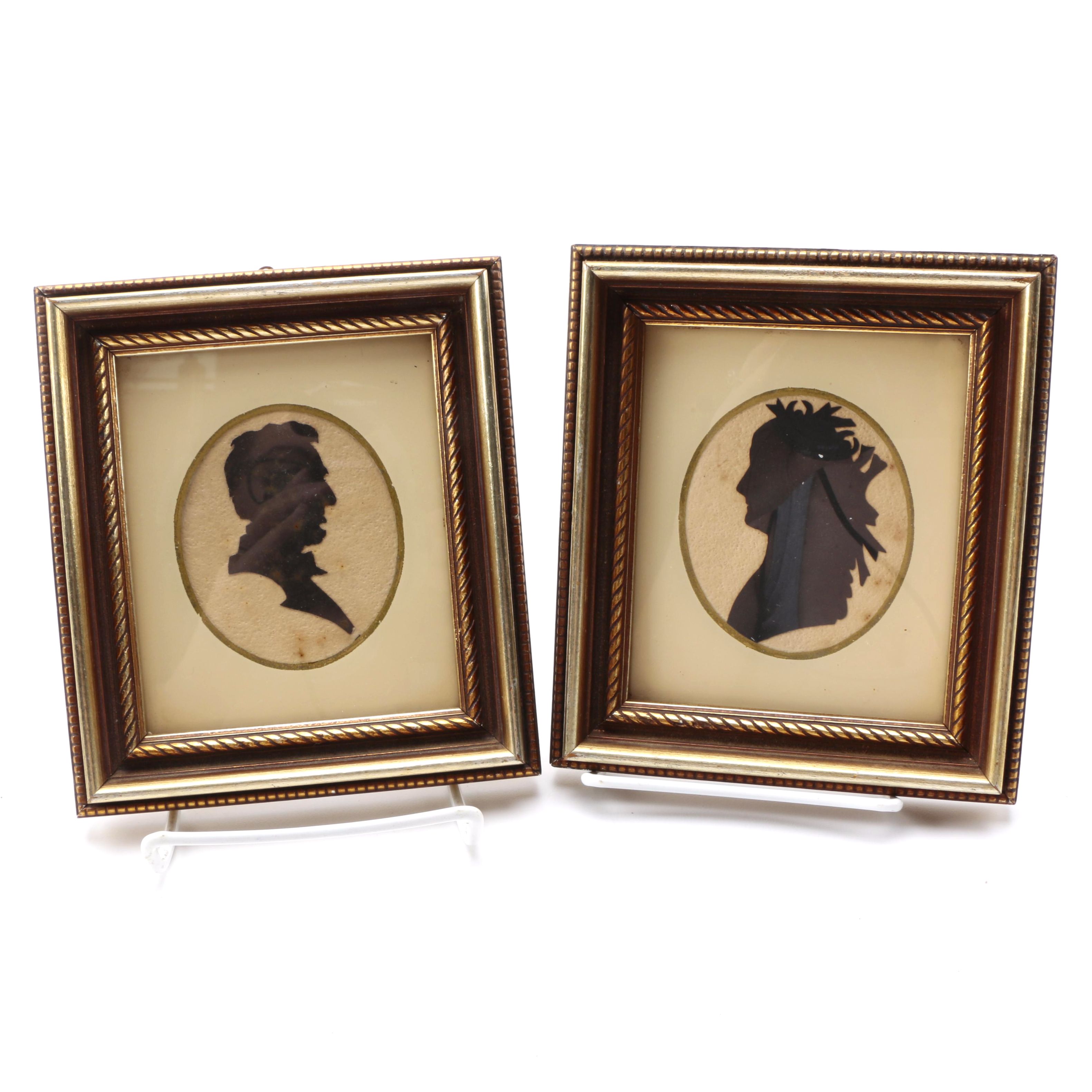 Hand Cut Silhouettes of Mary Todd and Abraham Lincoln