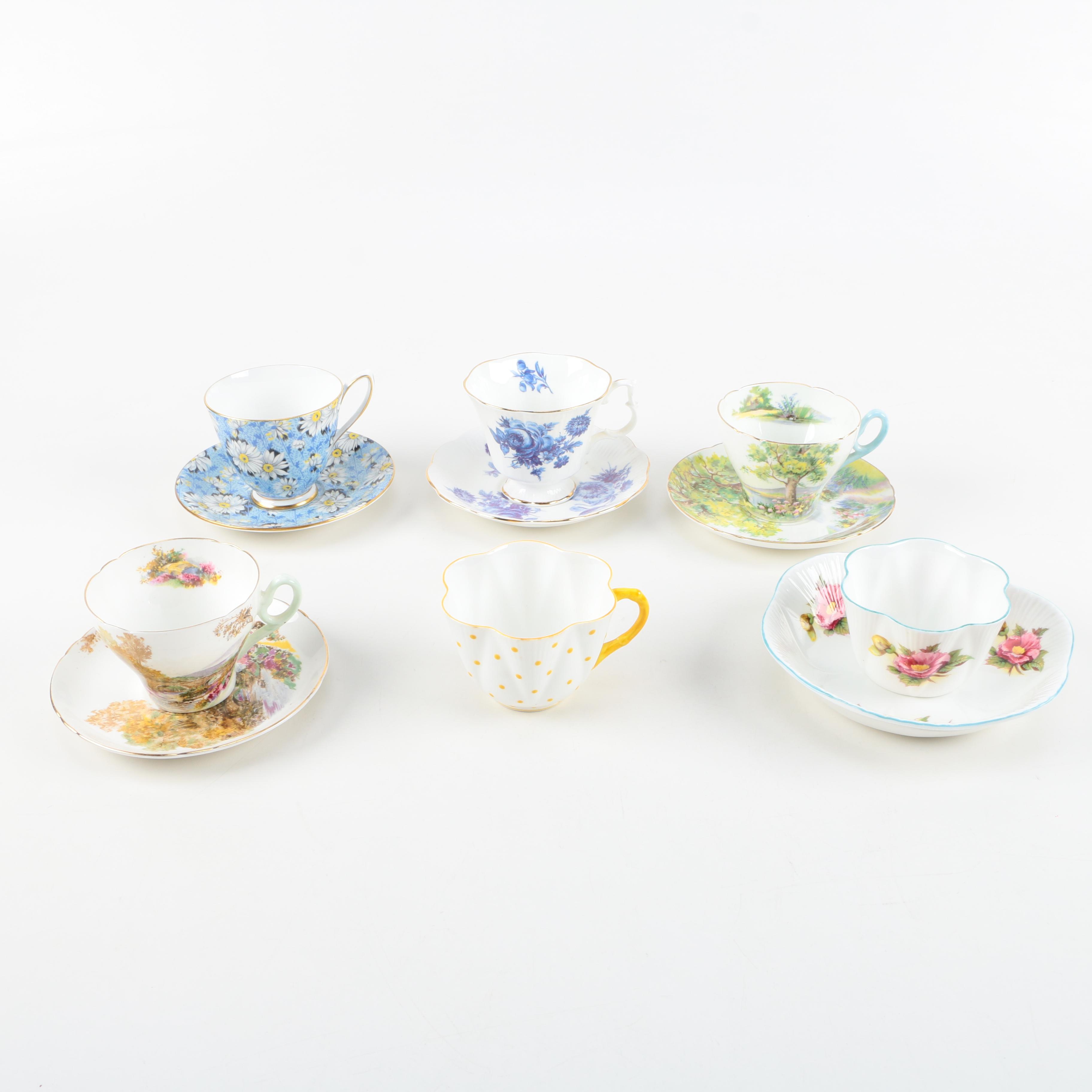 Porcelain Teacup and Saucer Assortment