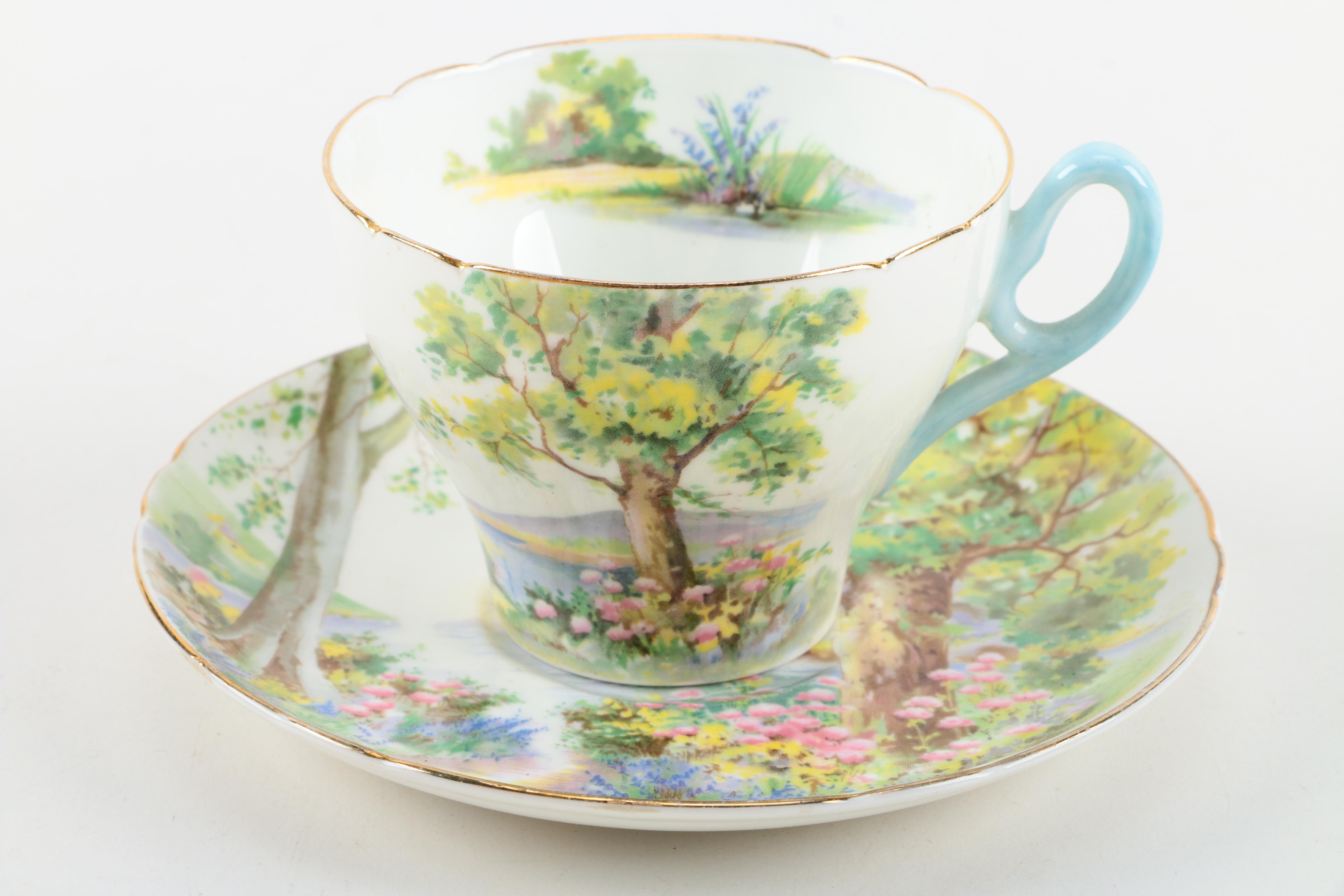 Porcelain Teacup and Saucer Assortment