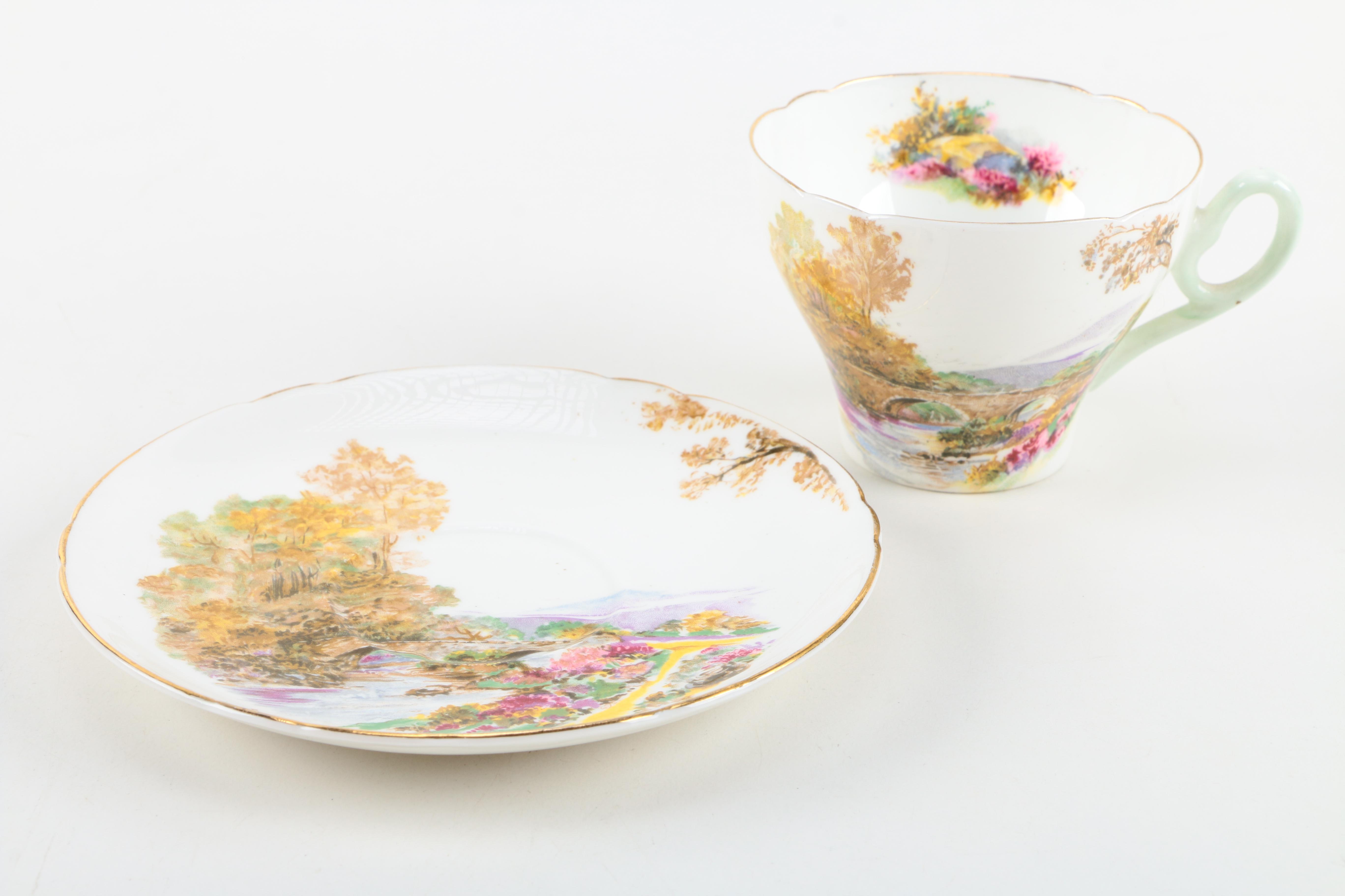 Porcelain Teacup and Saucer Assortment