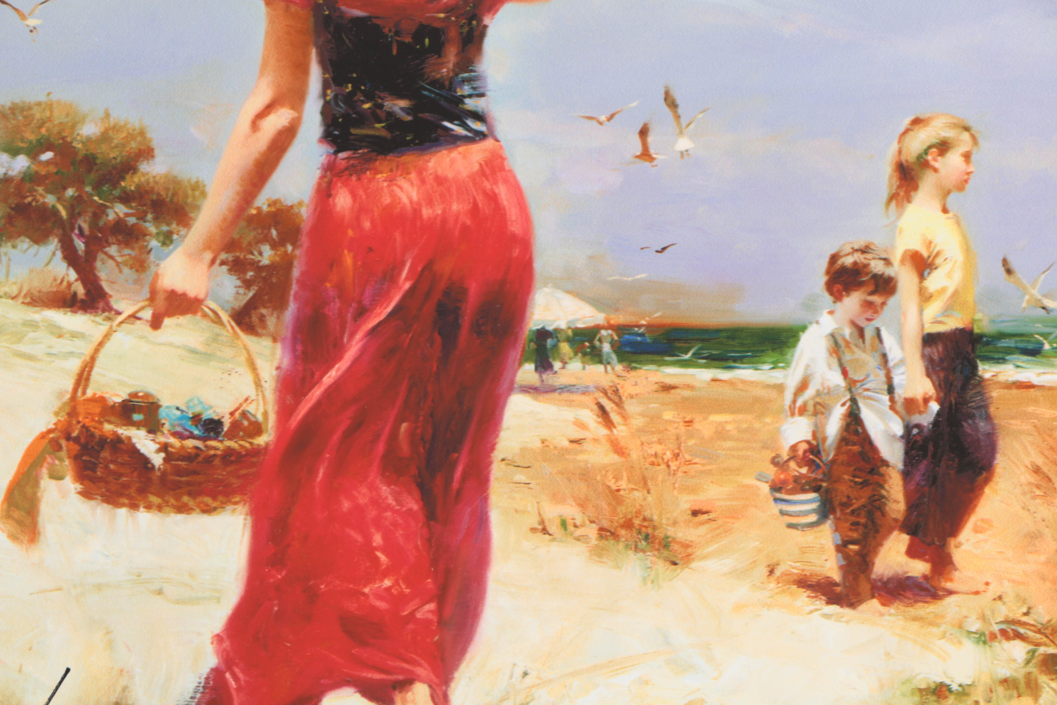 Giuseppe Pino Signed Limited Edition Giclée on Paper "Seaside Gathering"