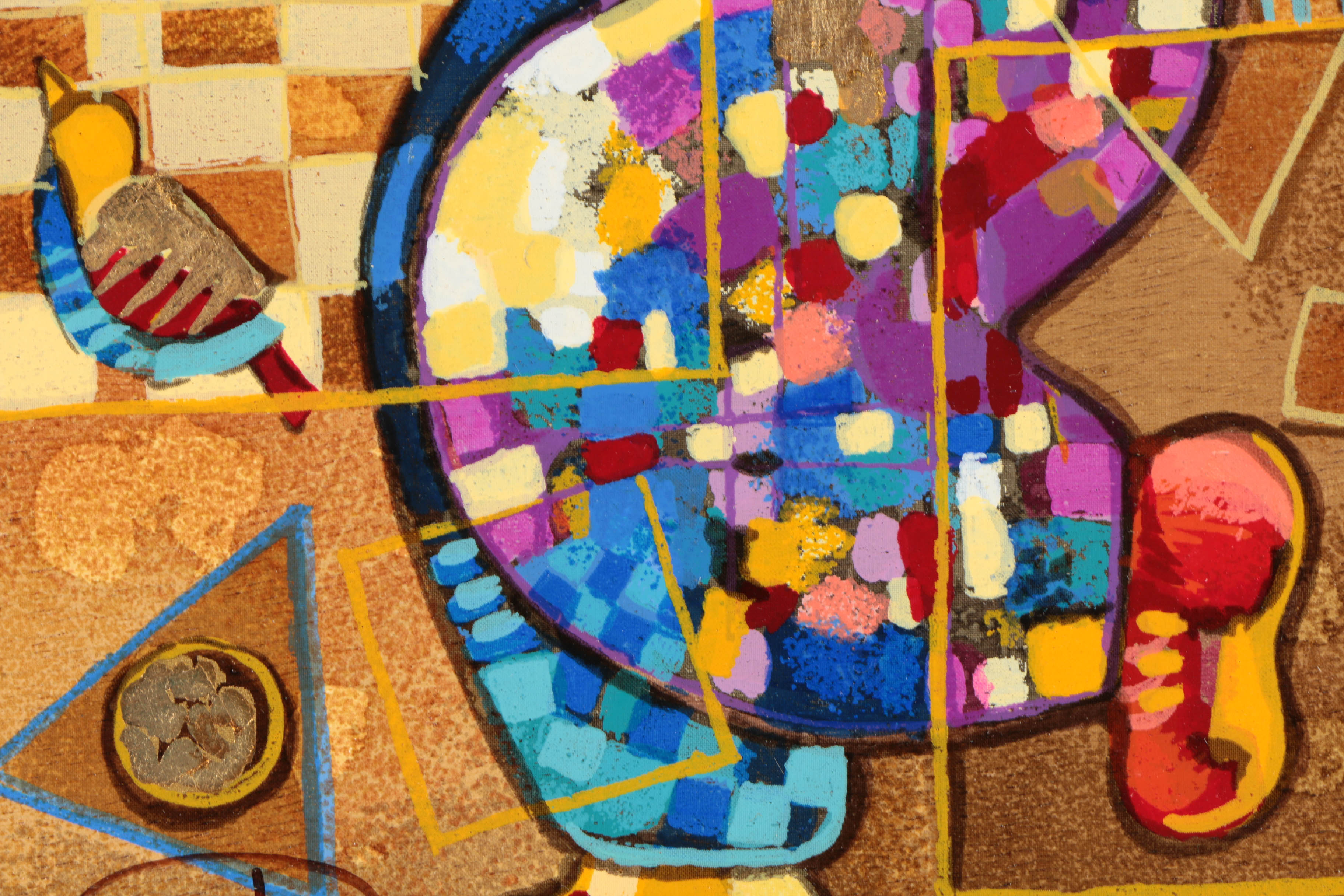 Dorit Levi Serigraph on Wood "Strike a Note"