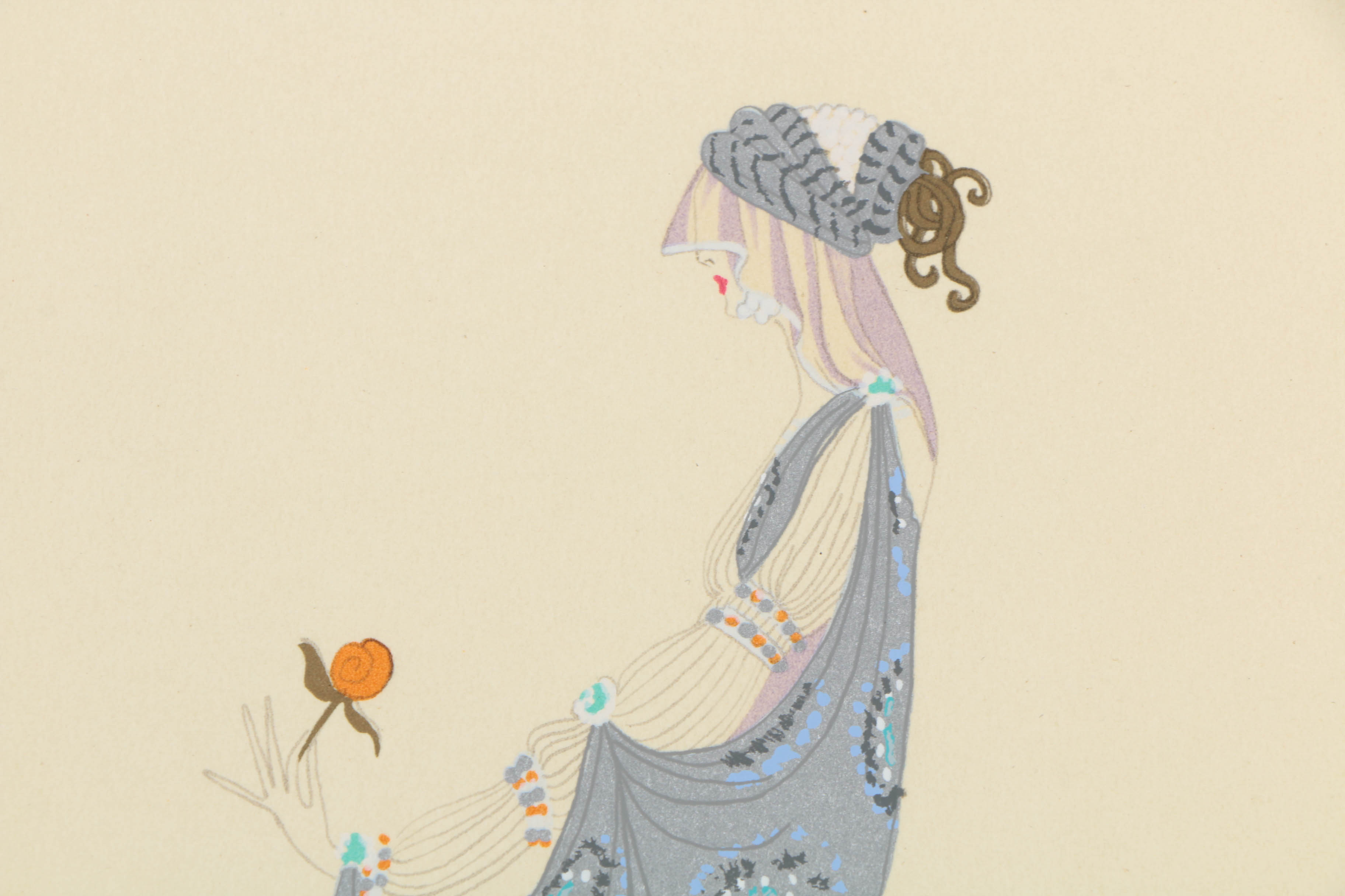 Erté Artist's Proof Lithograph on Paper of a Woman