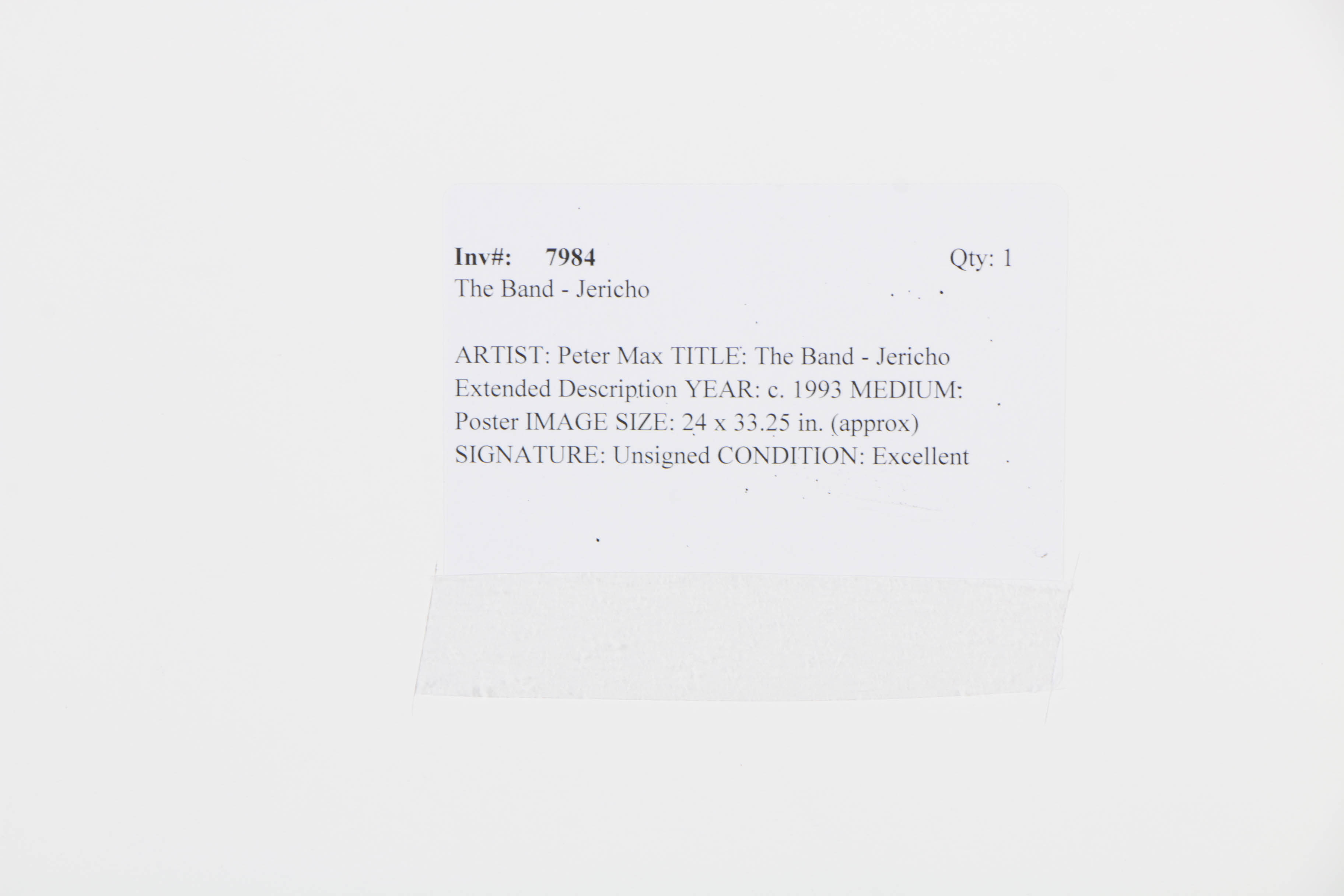 Peter Max Offset Lithograph Poster "The Band-Jericho"