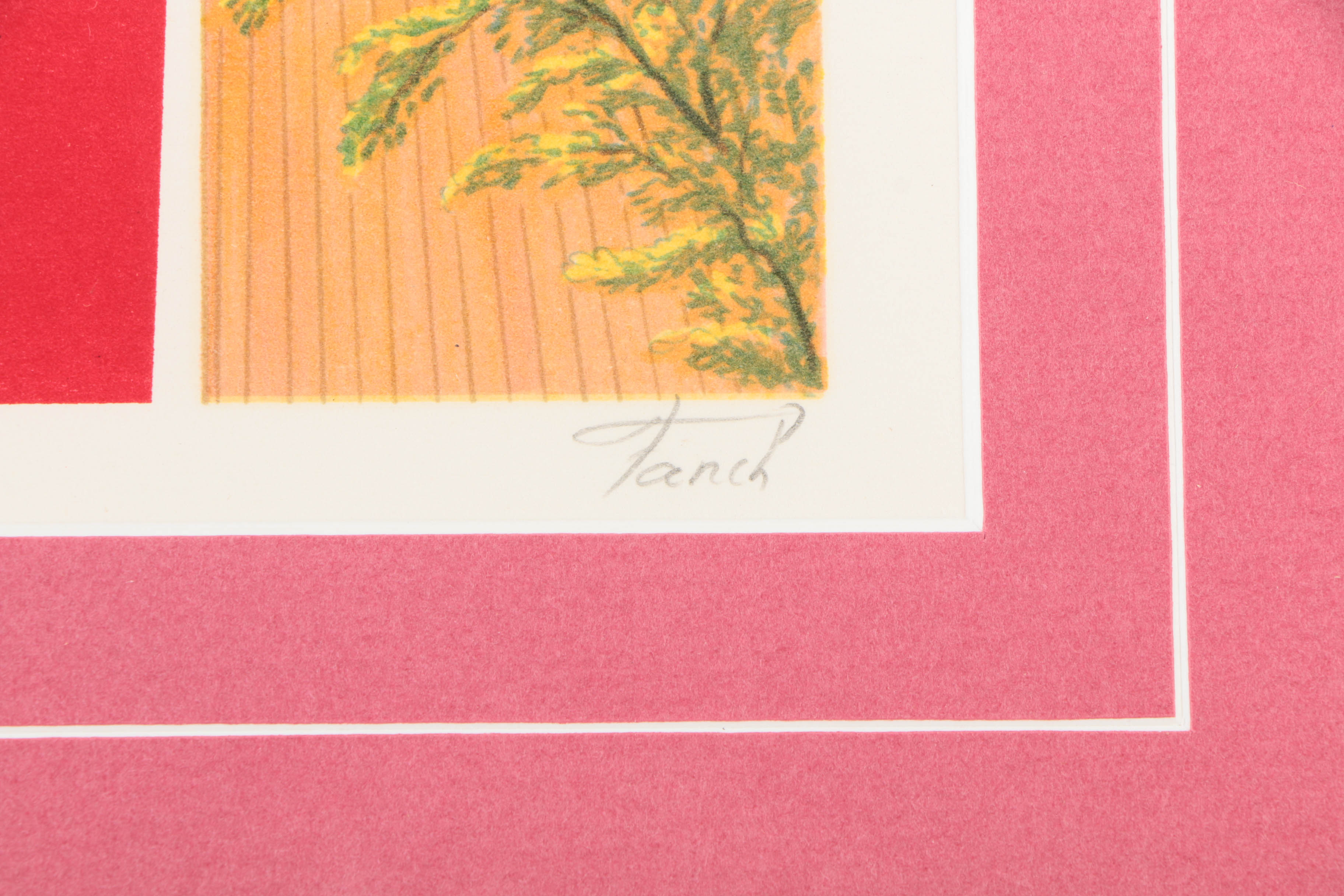 Fanch Ledan Signed Limited Edition Lithograph on Paper "Aspen Chalet"