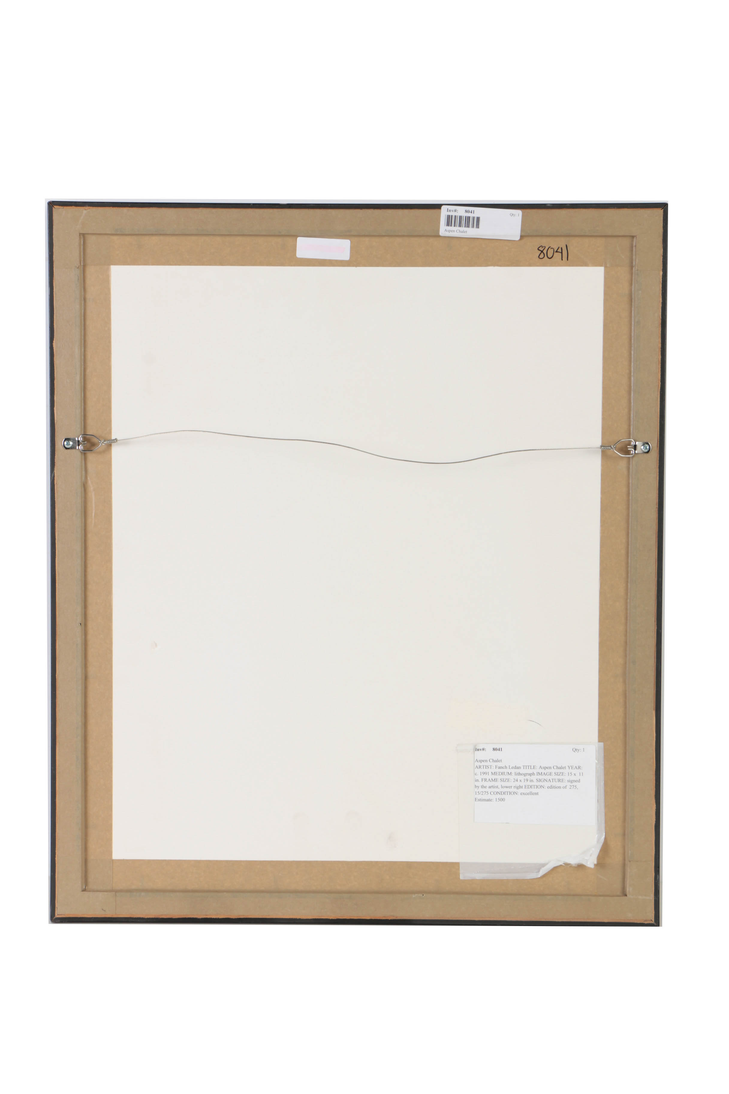 Fanch Ledan Signed Limited Edition Lithograph on Paper "Aspen Chalet"