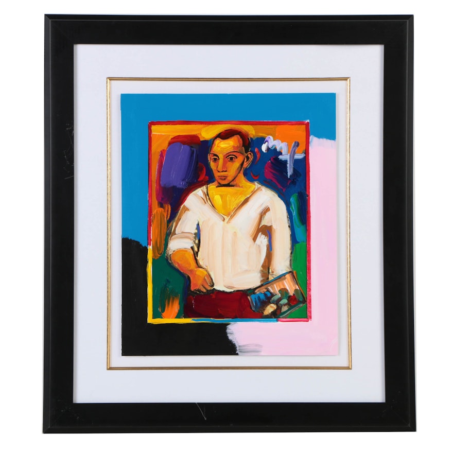 Peter Max Giclee with Acrylic Embellishments After "Portrait of Pablo Picasso: Young Picasso"