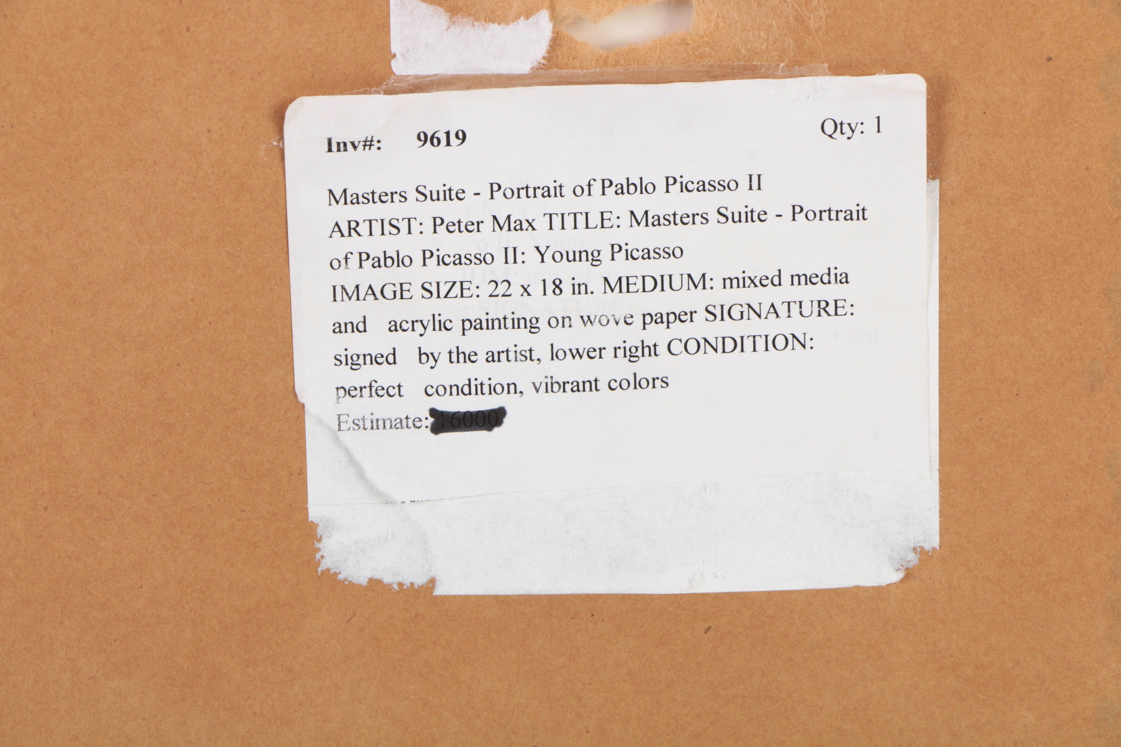 Peter Max Giclee with Acrylic Embellishments After "Portrait of Pablo Picasso: Young Picasso"