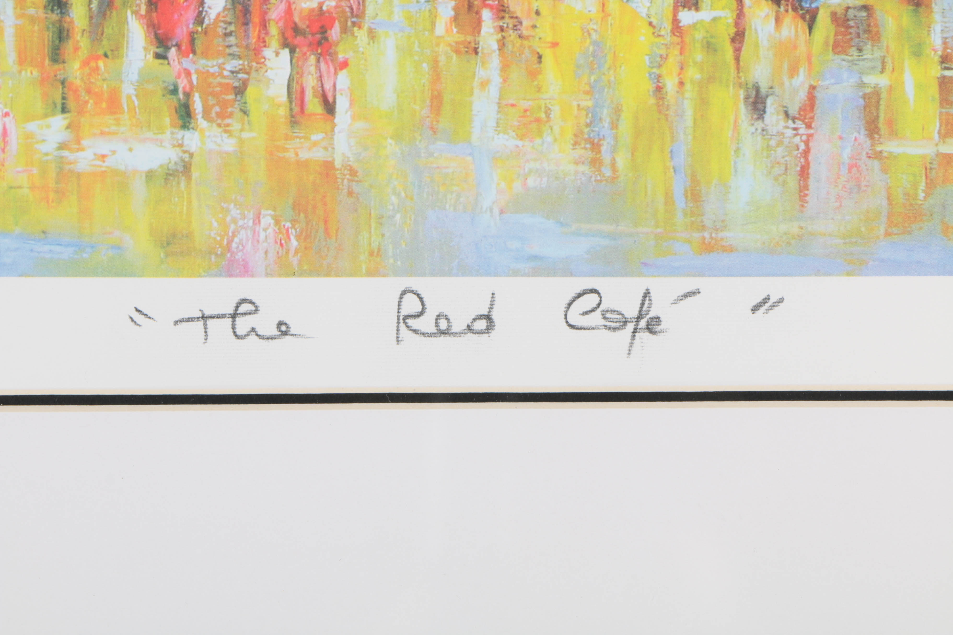 Duaiv Signed Artist's Proof Offset Lithograph on Paper "The Red Cafe"