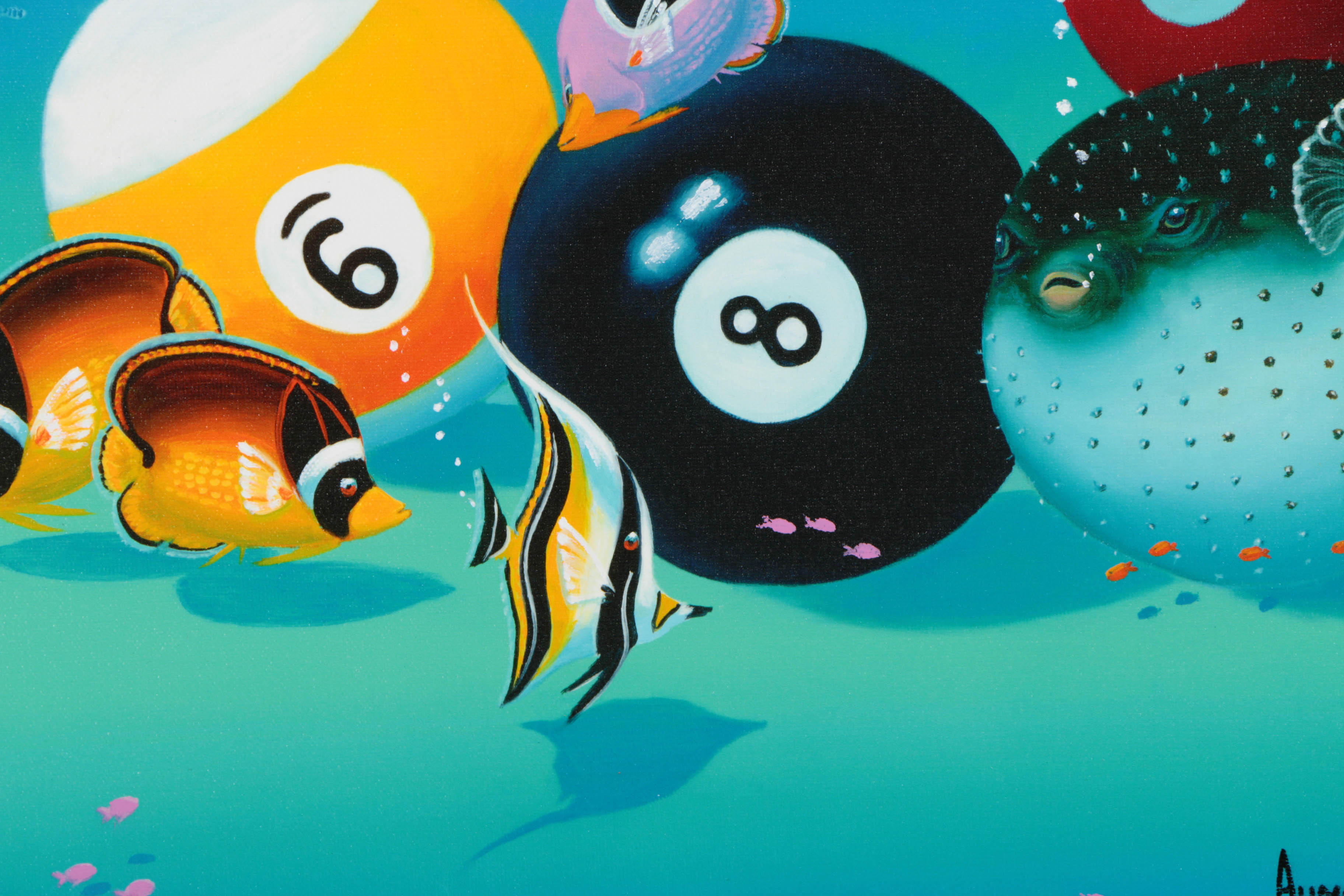 Kenneth F. Aunchman Signed Limited Edition Giclée on Canvas "Behind the 8 Ball"