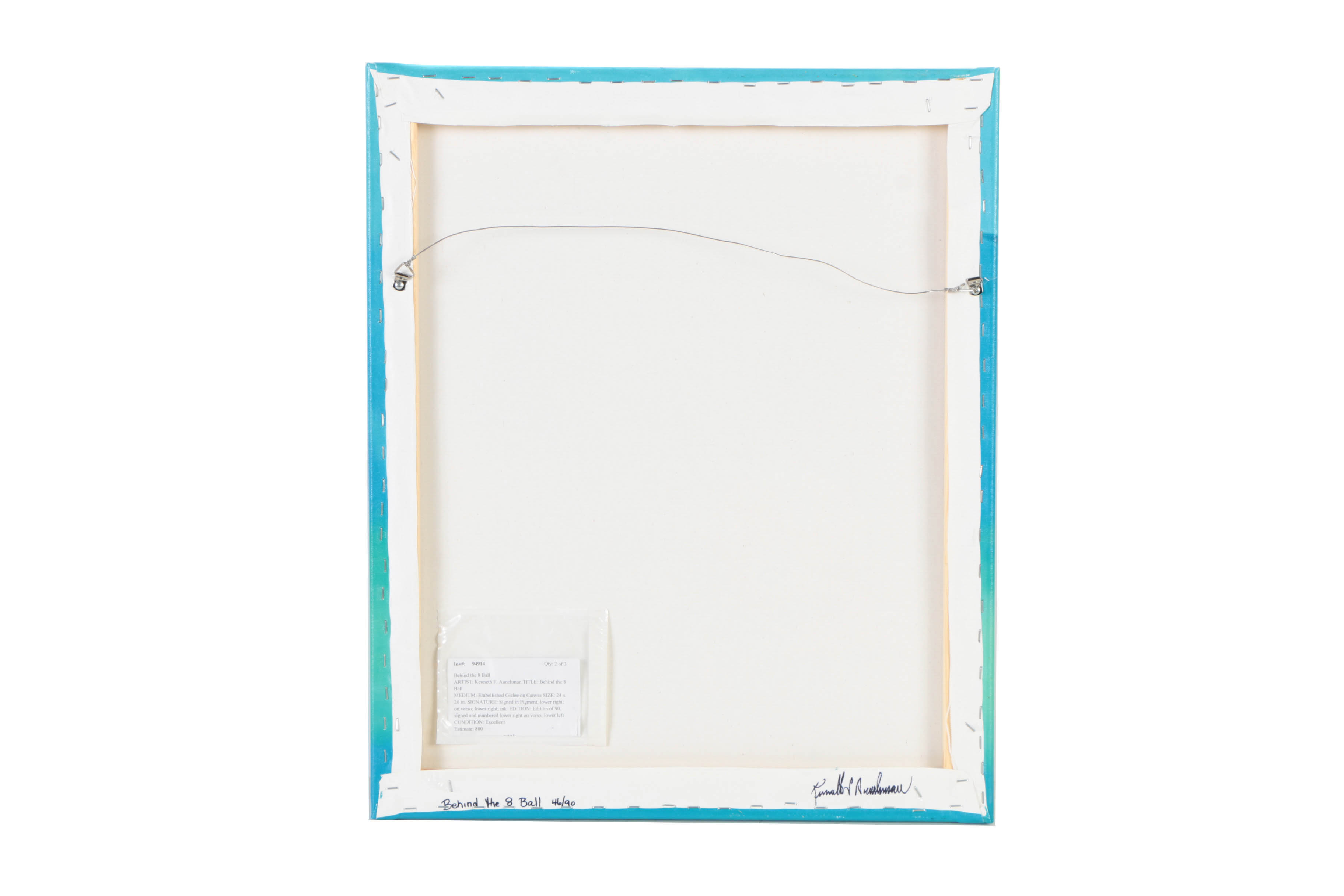 Kenneth F. Aunchman Signed Limited Edition Giclée on Canvas "Behind the 8 Ball"