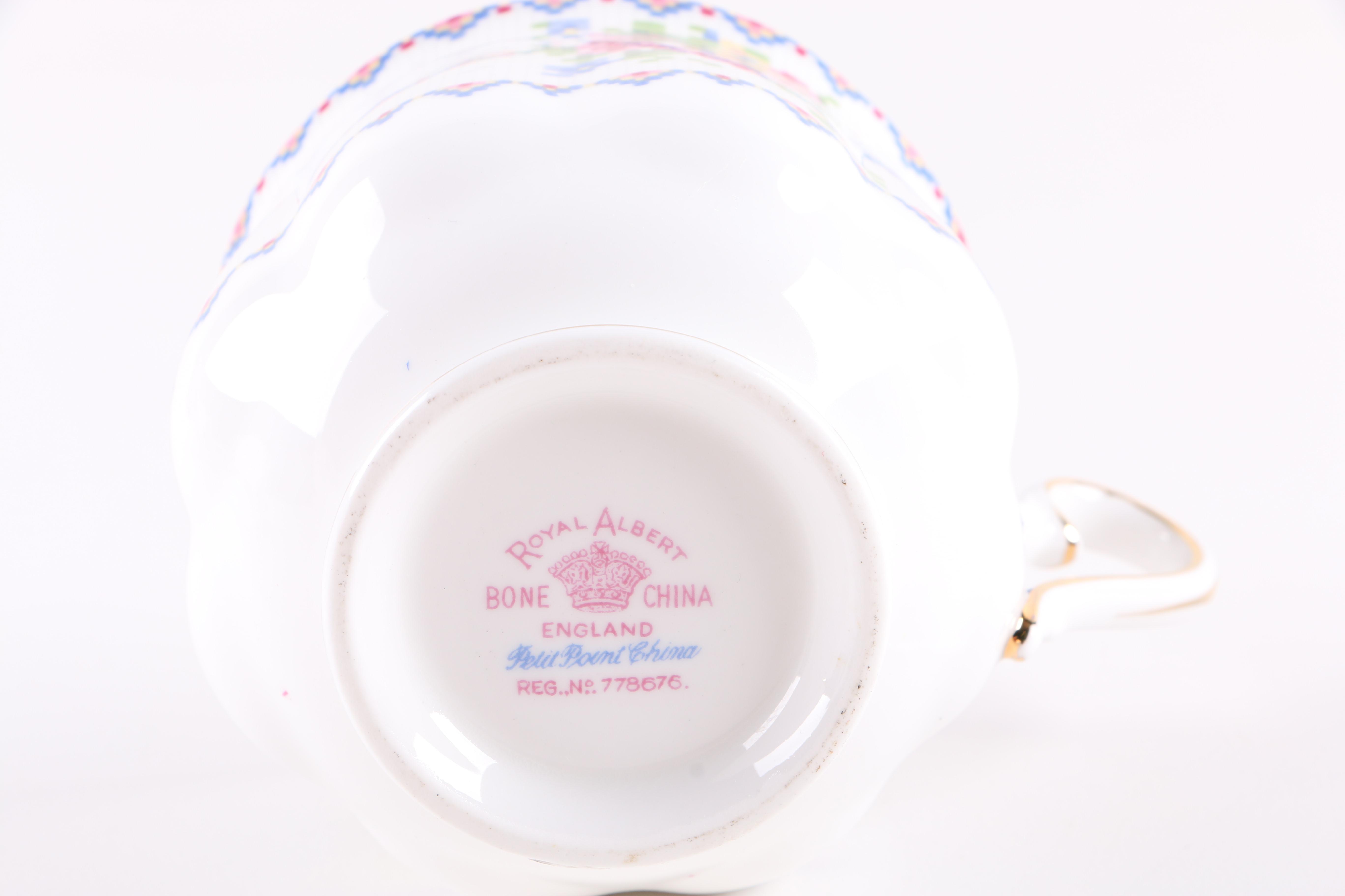 Porcelain Teacup and Saucer Assortment Including Royal Albert