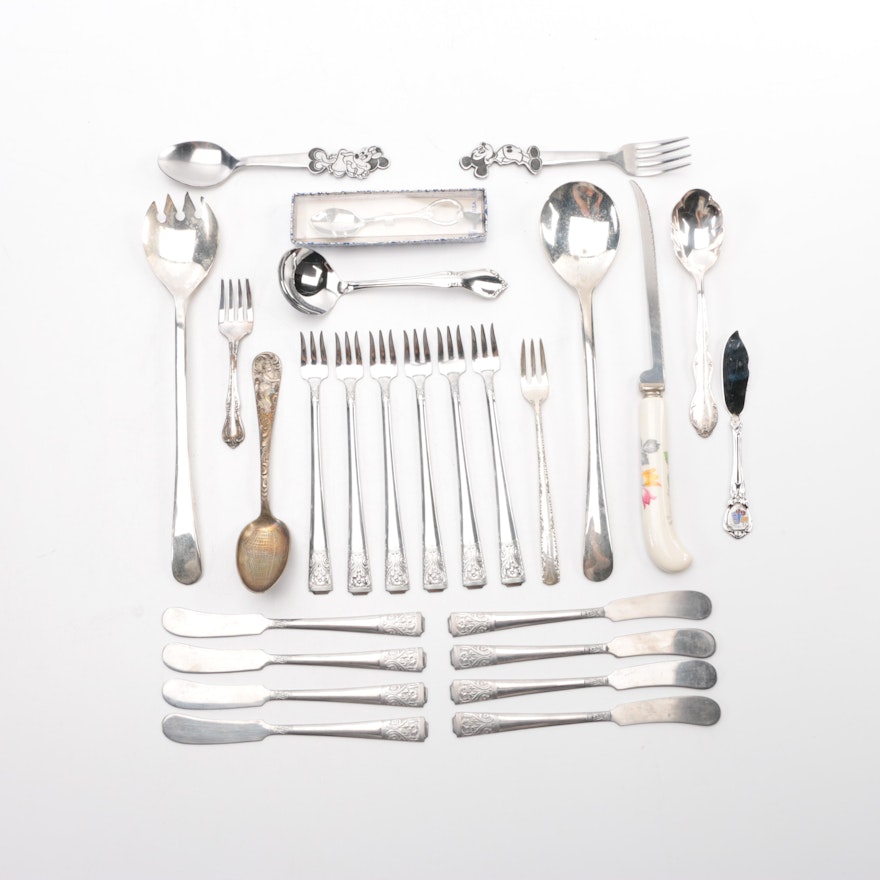 Silver Plate and Stainless Steel Flatware Including Bonny