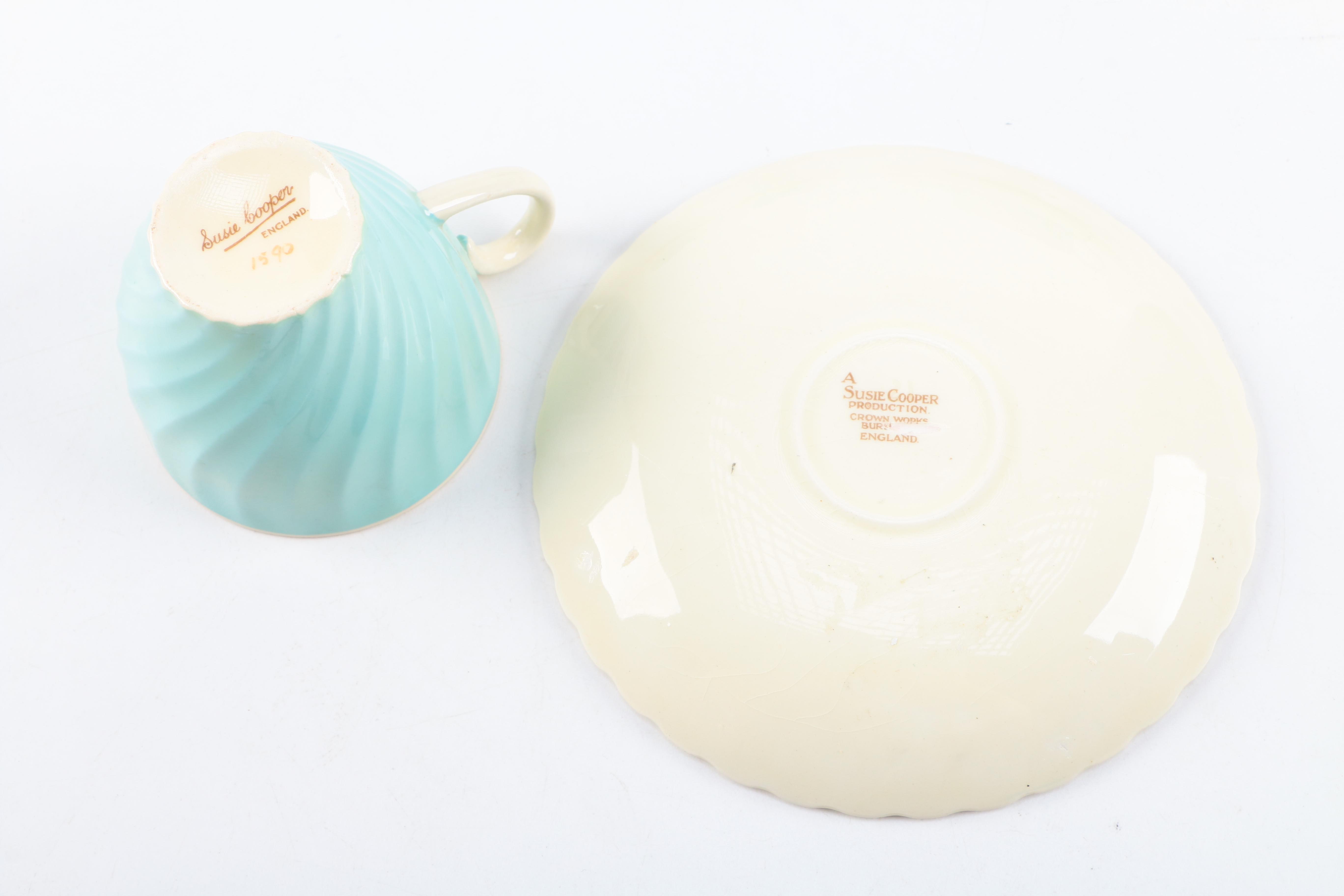Susie Cooper Spiral Teacups and Saucers