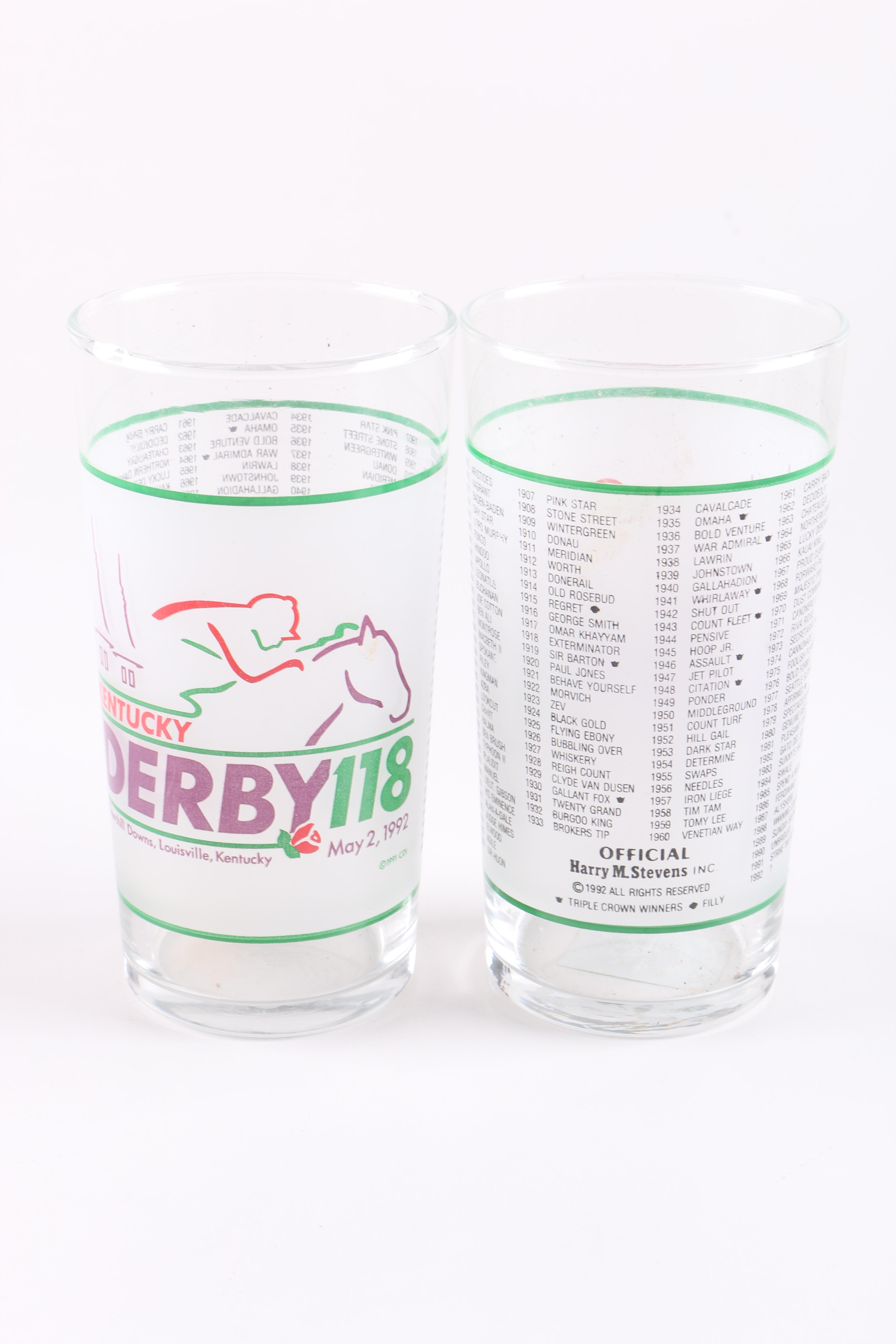 Kentucky Derby and Other Race Commemorative Glasses