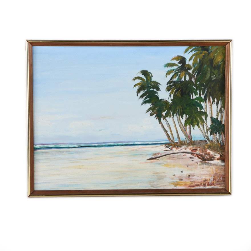 Oil Painting of a Beach