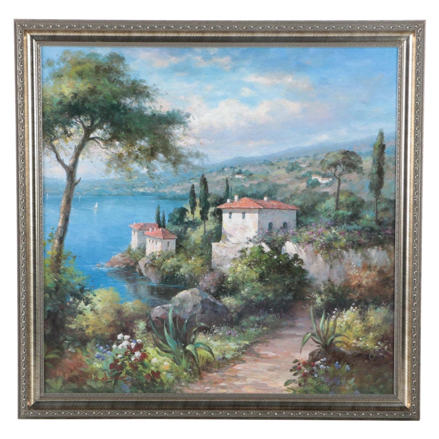 Offset Lithograph on Canvas After Andino's "Villa Flora II"