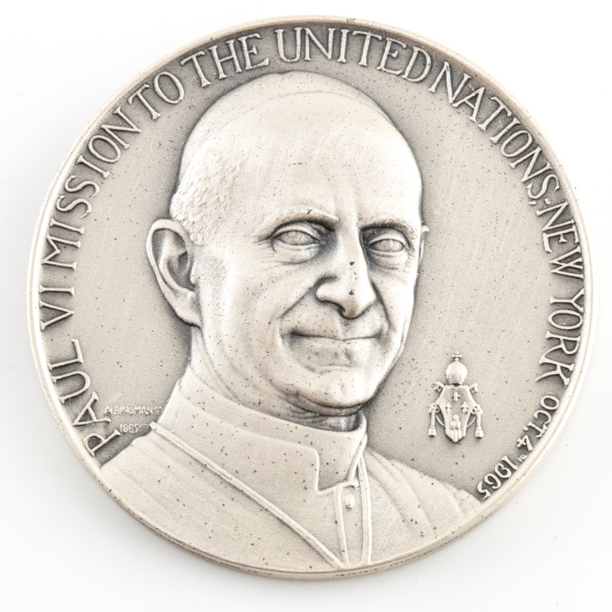 1965 Silver Pope Paul VI Peace Medallion