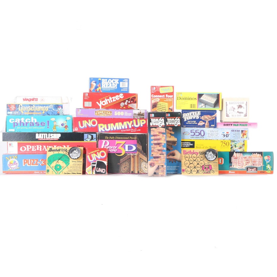 Assortment of Board Games and Puzzles