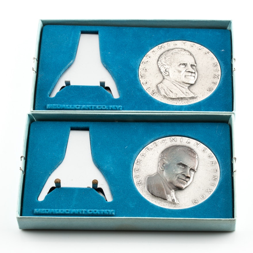 Pair of 1969 .999 Silver Richard Nixon Inaugural Medals