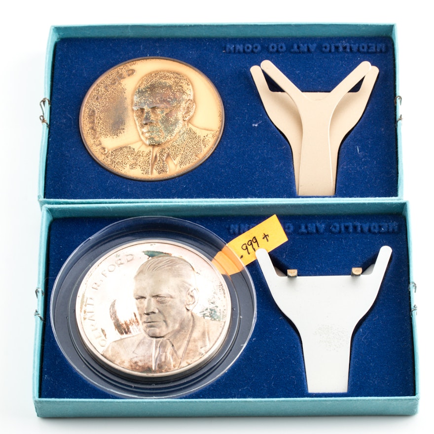 1974 Gerald Ford .999 Silver Inaugural Medals