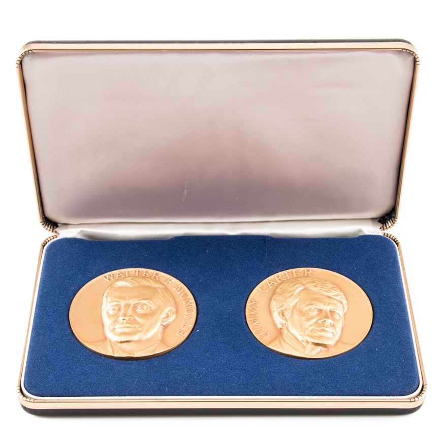 1977 24Kt Gold Plated .999 Silver Inaugural Medals