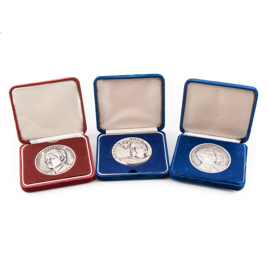 Group of (3) .999 Silver Inaugural Medals