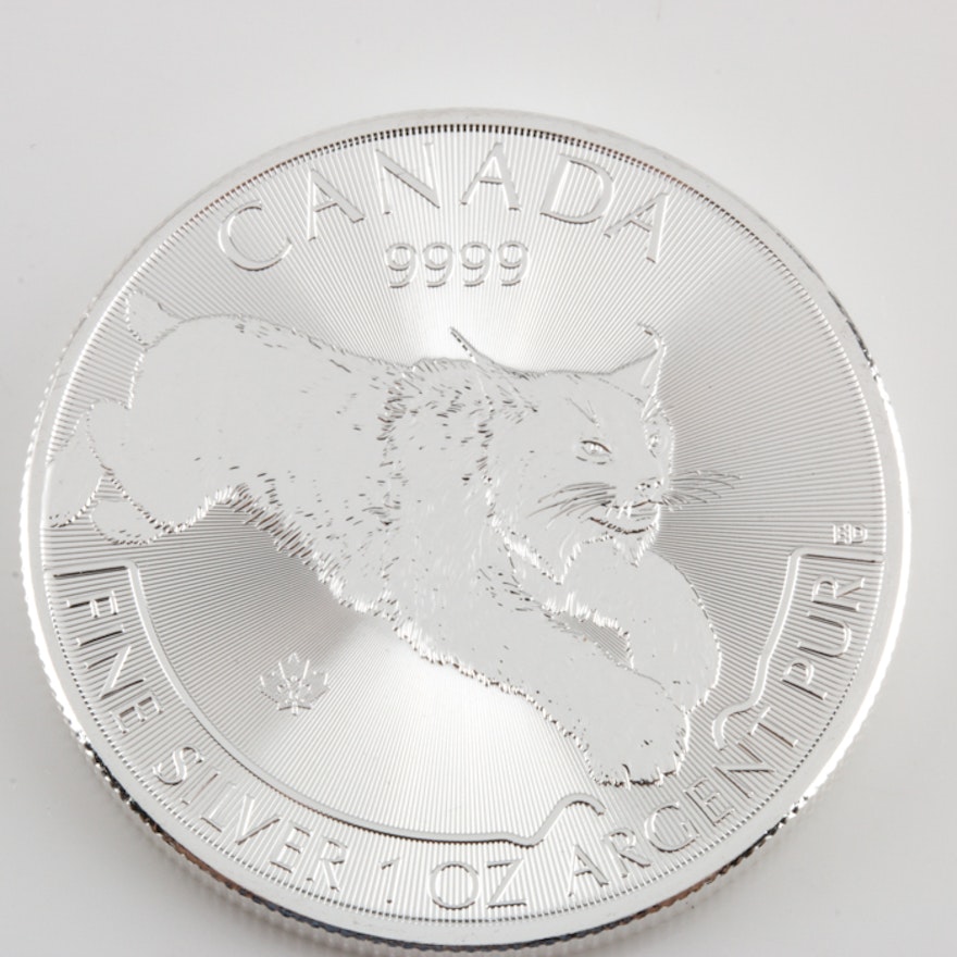 2017 Canadian $5 Lynx Silver One Troy Ounce Silver Bullion Coin