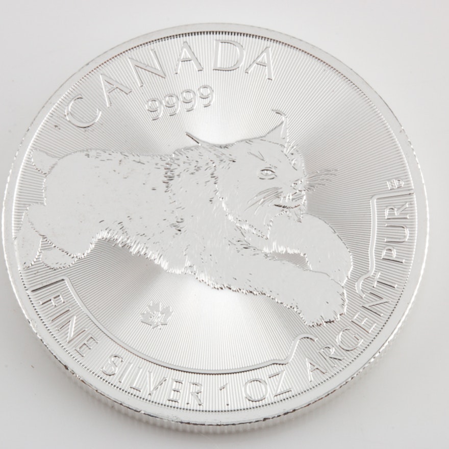 2017 Canadian $5 Lynx Silver One Troy Ounce Silver Bullion Coin