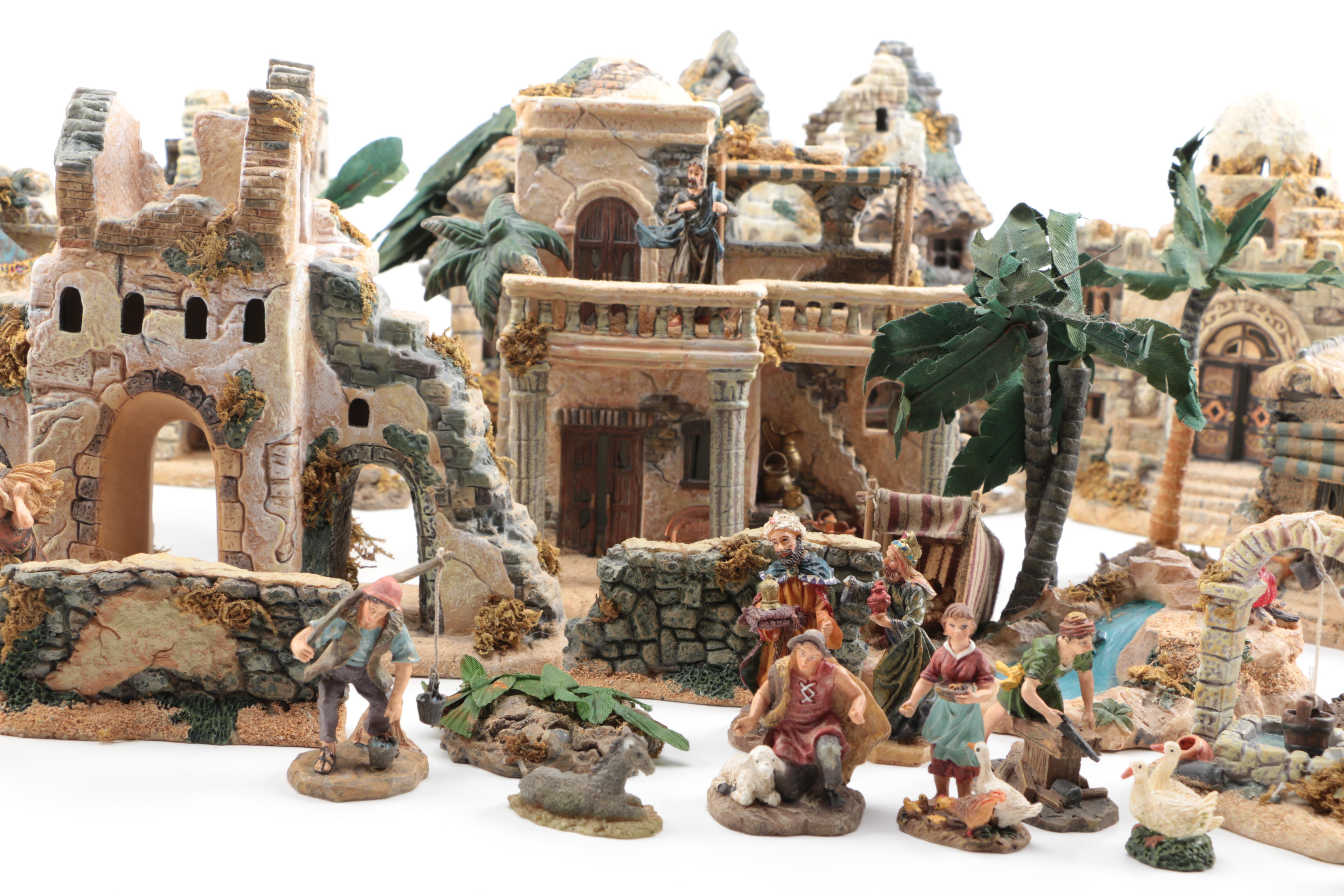 Nativity Scene That Includes The Bethlehem Village