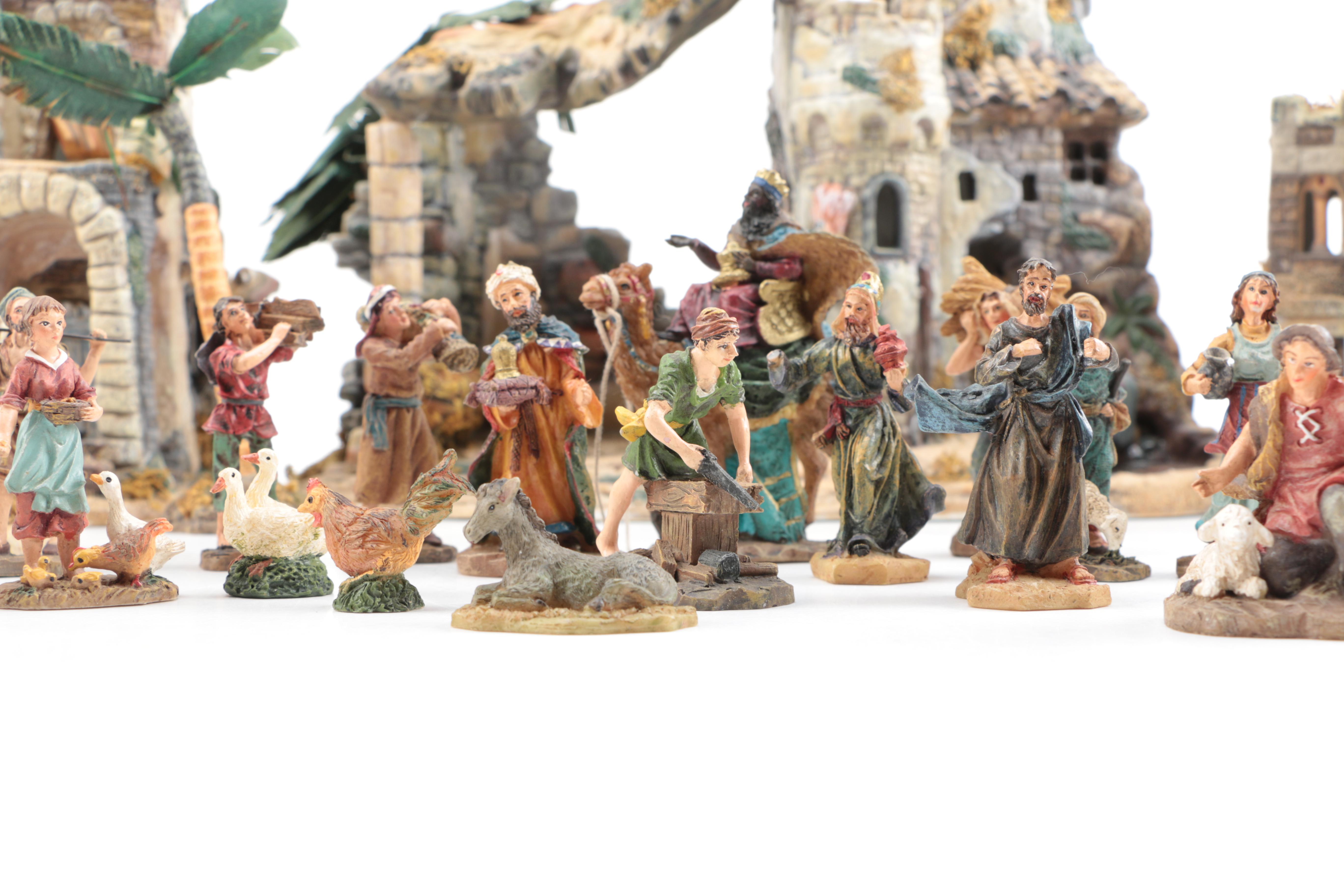 Nativity Scene That Includes The Bethlehem Village