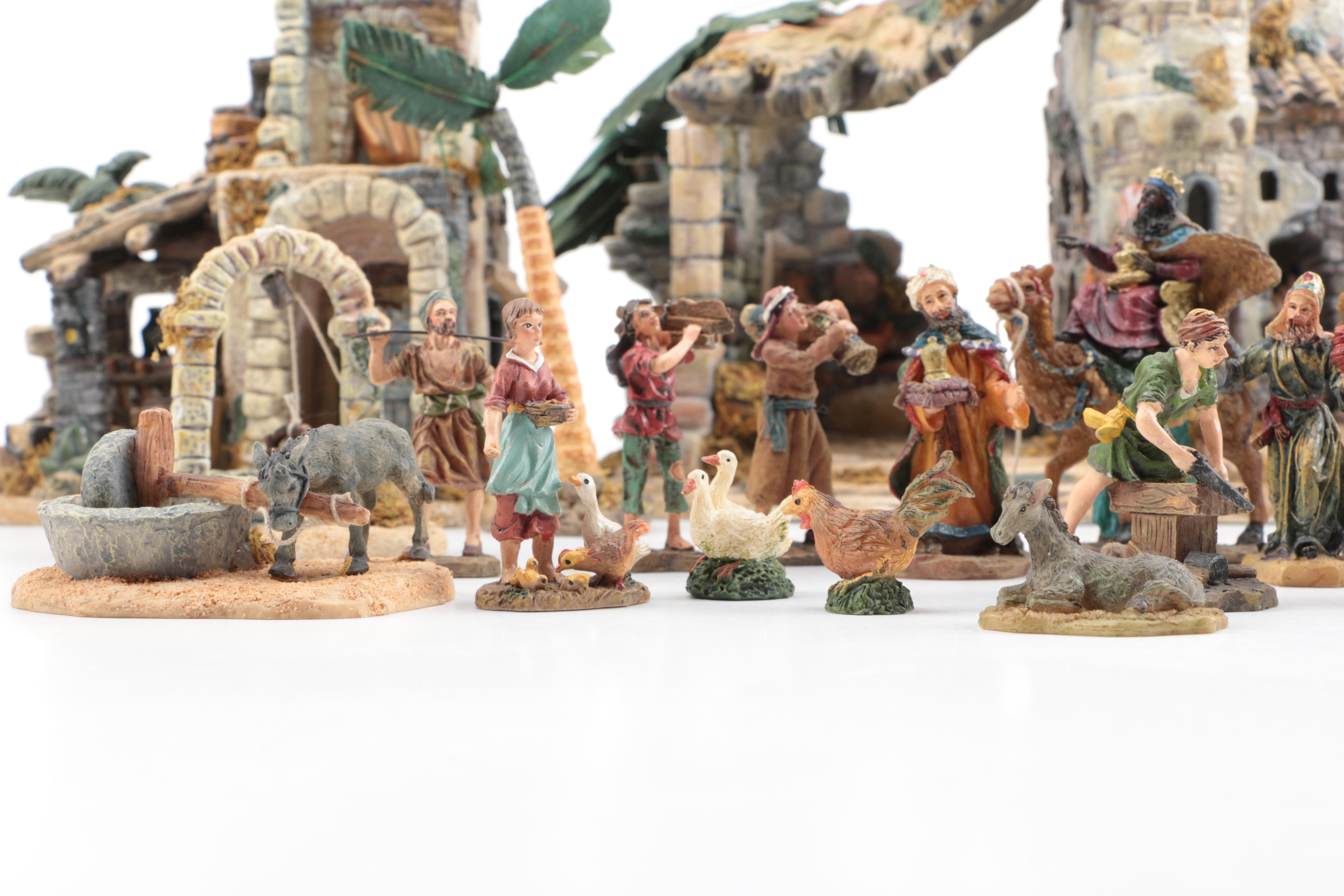 Nativity Scene That Includes The Bethlehem Village