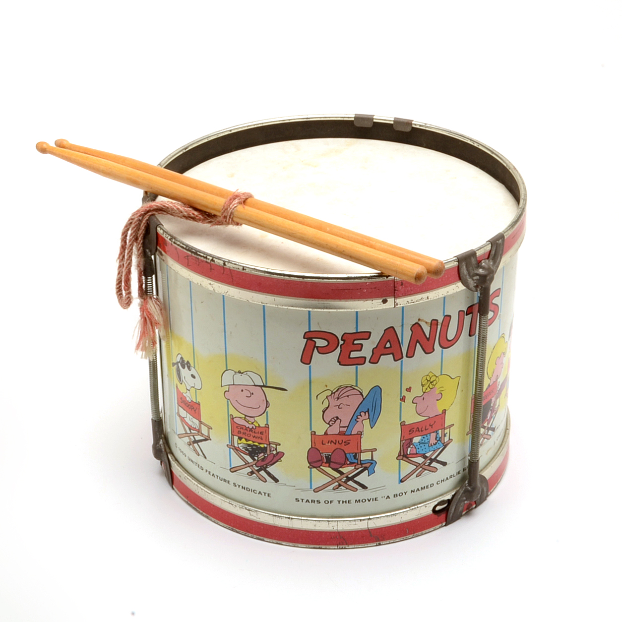 Vintage "Peanuts" Toy Drum by Chein