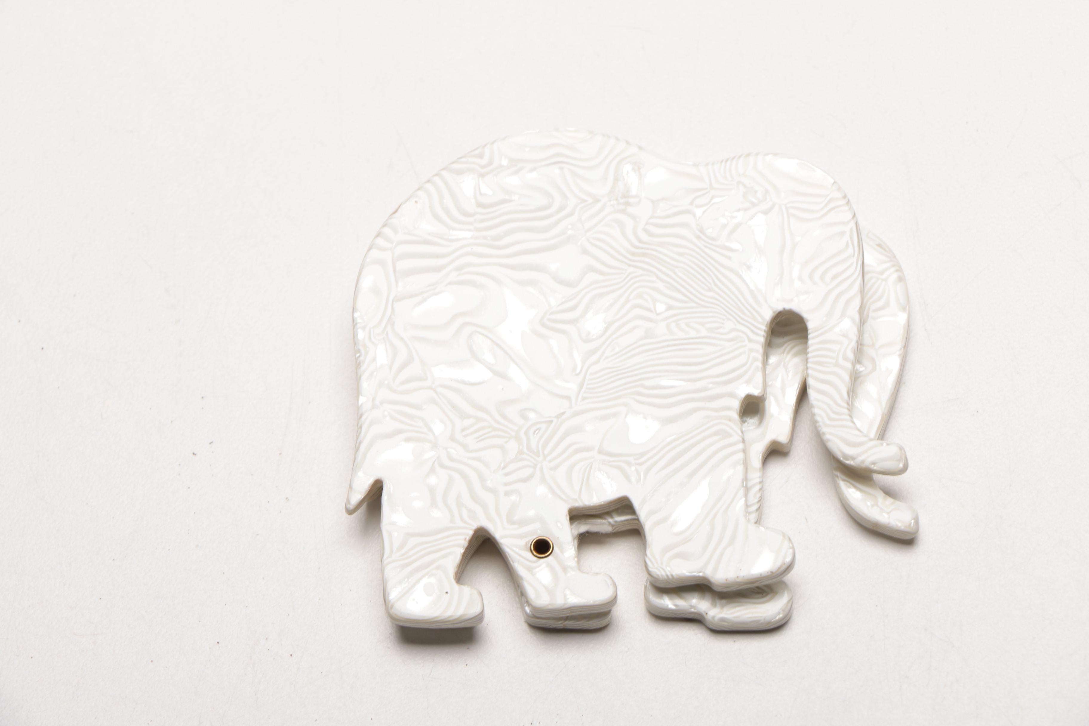 Celluloid Rhinestone Elephant Hand Mirror