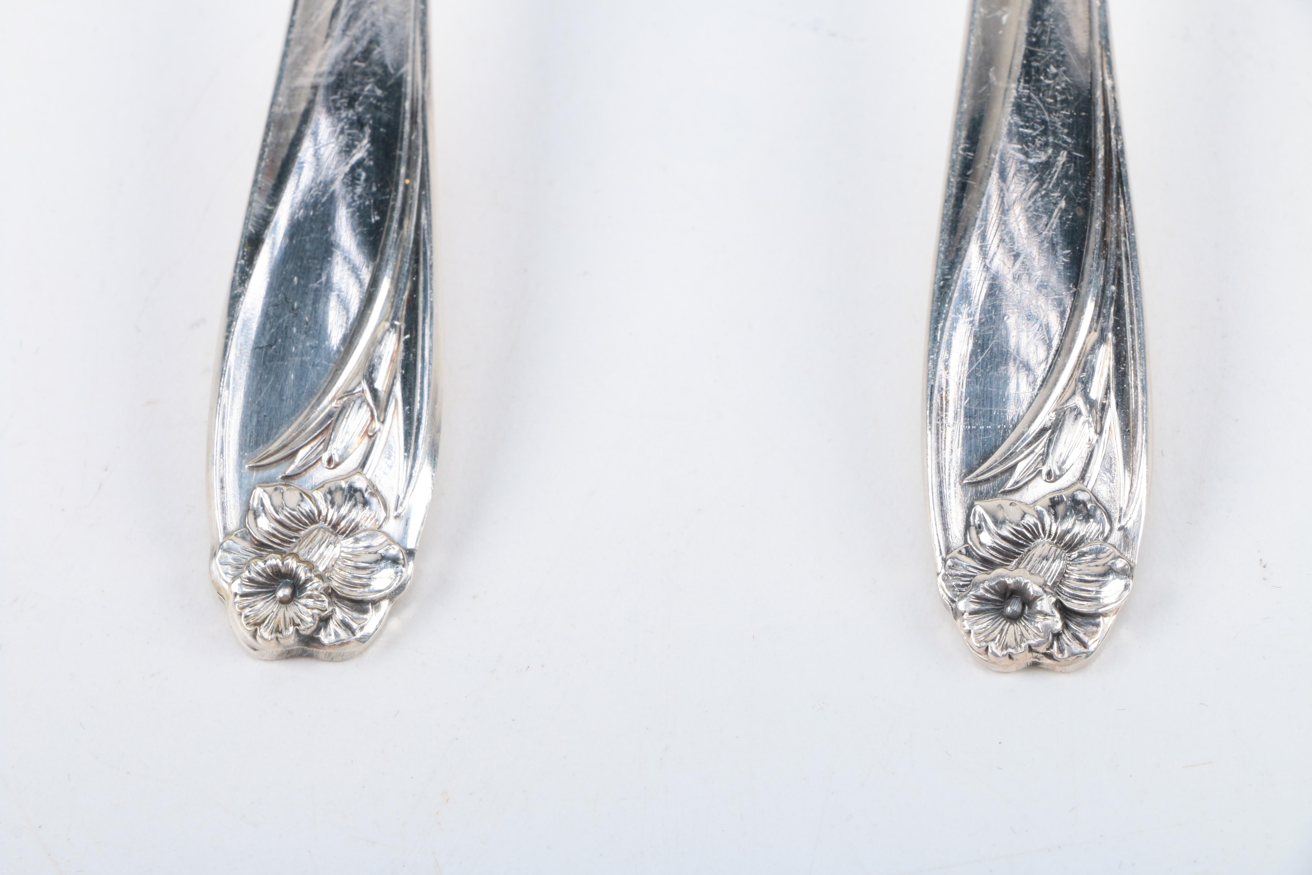 1847 Rogers Bros. "Daffodil" Silver Plate Flatware Set