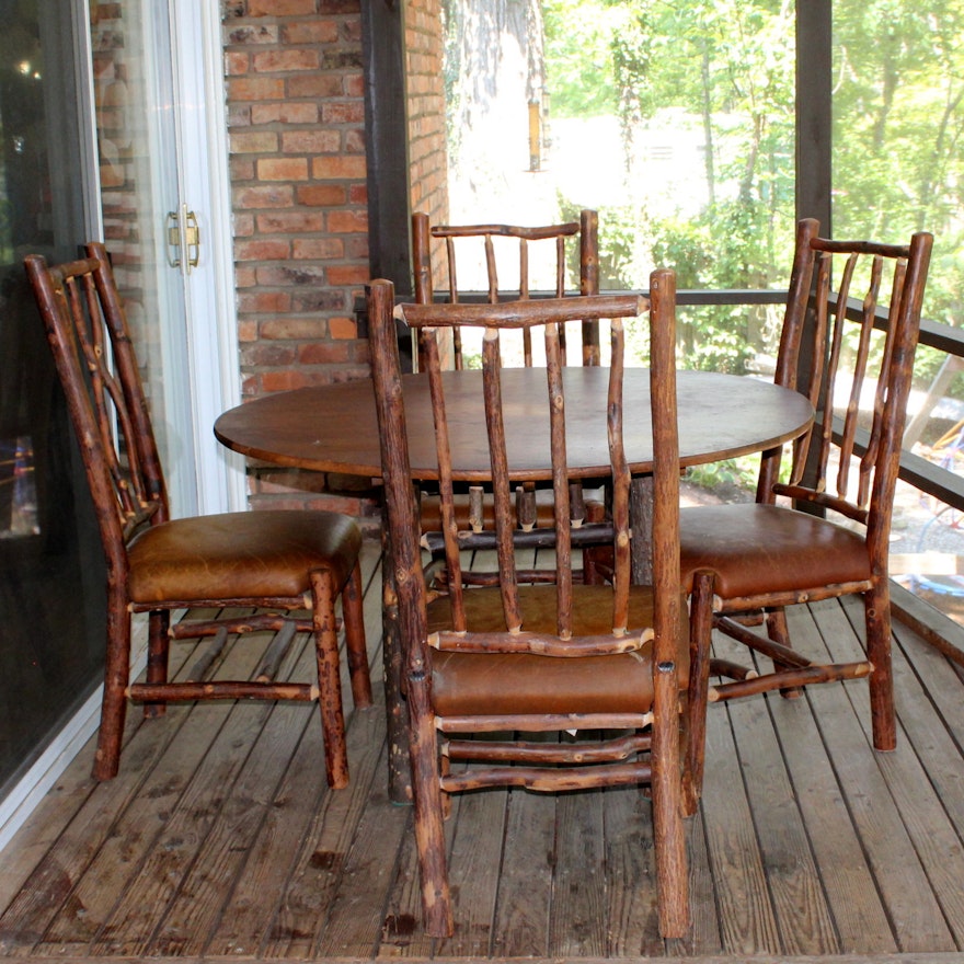 Flat Rock Furniture Rustic Dining Table and Chairs