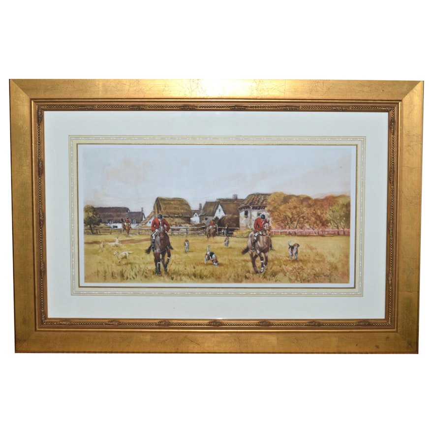 Signed Equestrian Restrike Engraving