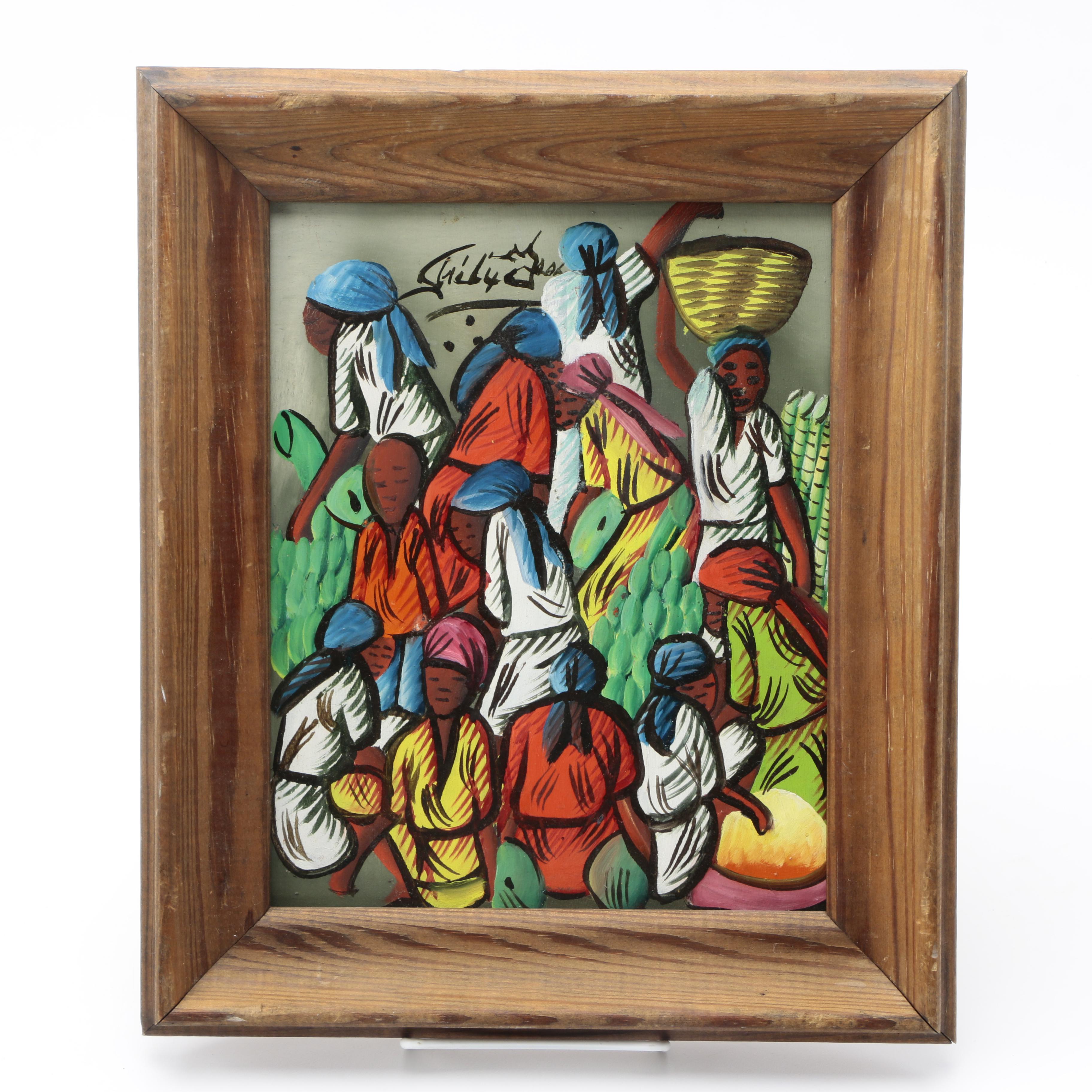 Félix Jean Oil Paintings of Market Scenes